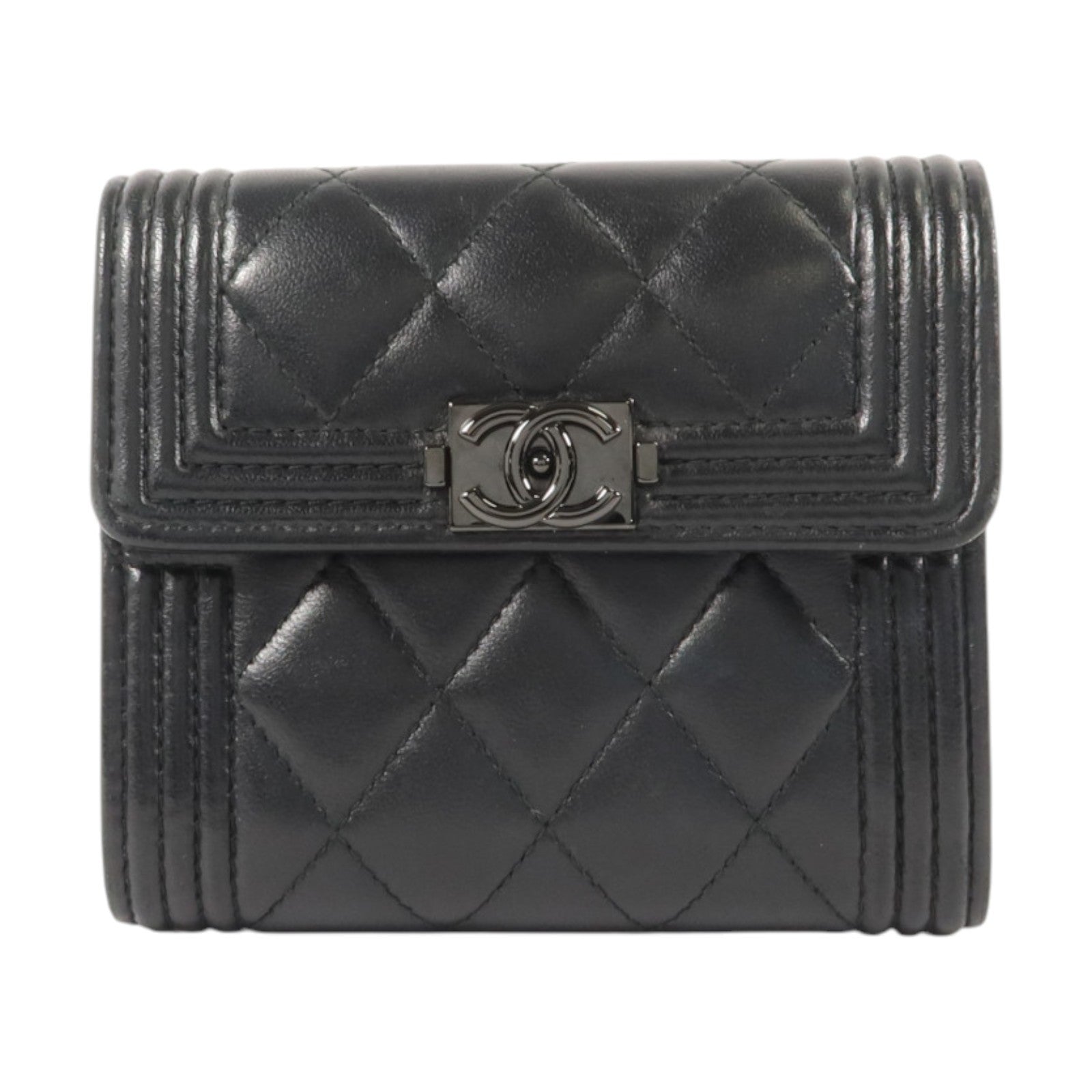 CHANEL 羊皮皮革Boy Chanel Flap Wallet錢包
