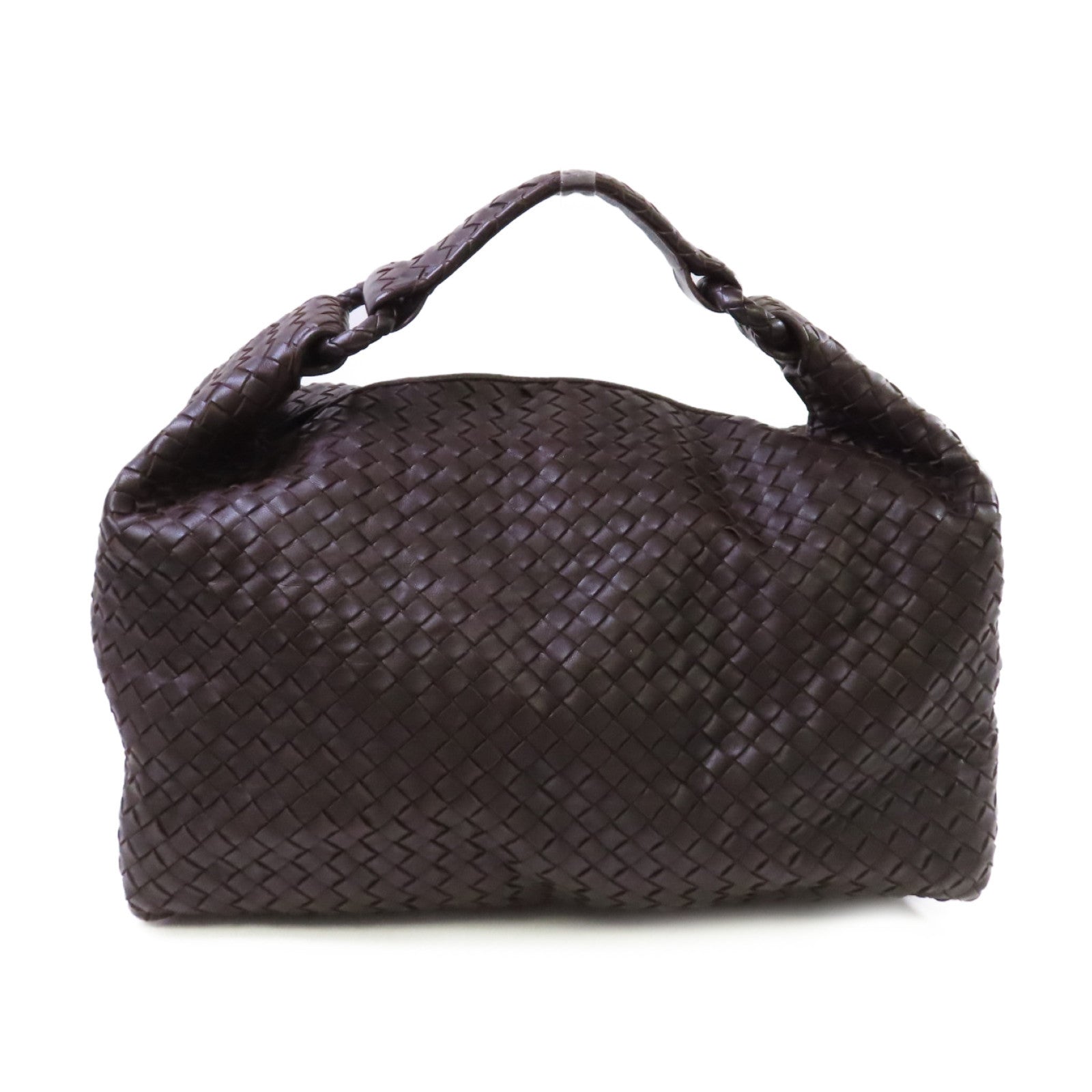 BOTTEGA VENETA 織紋皮革Hand Bag手挽袋啡色