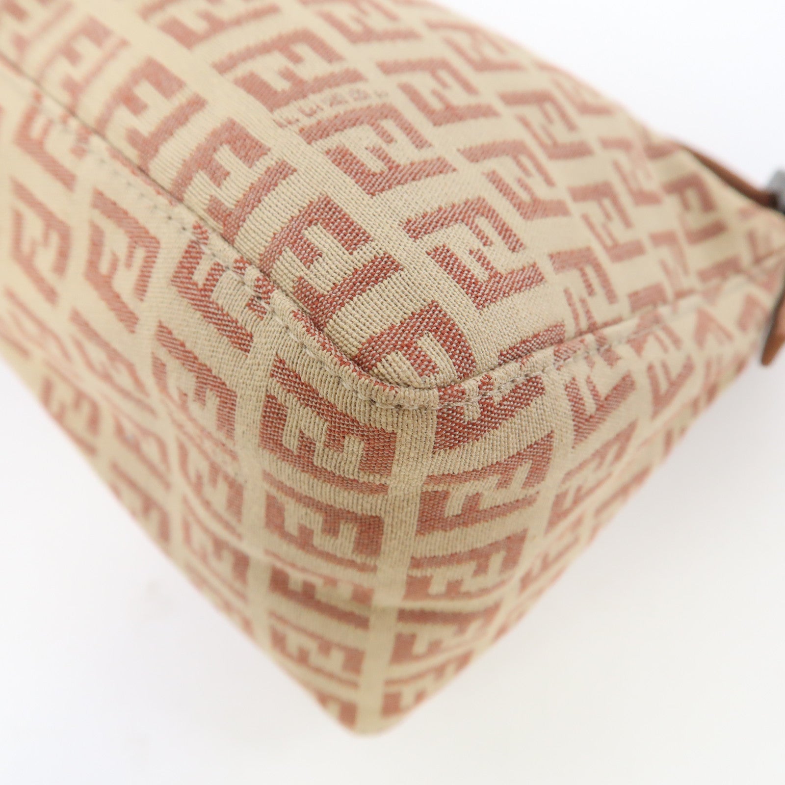 FENDI 帆布Shoulder Bag肩背袋粉紅色/米色