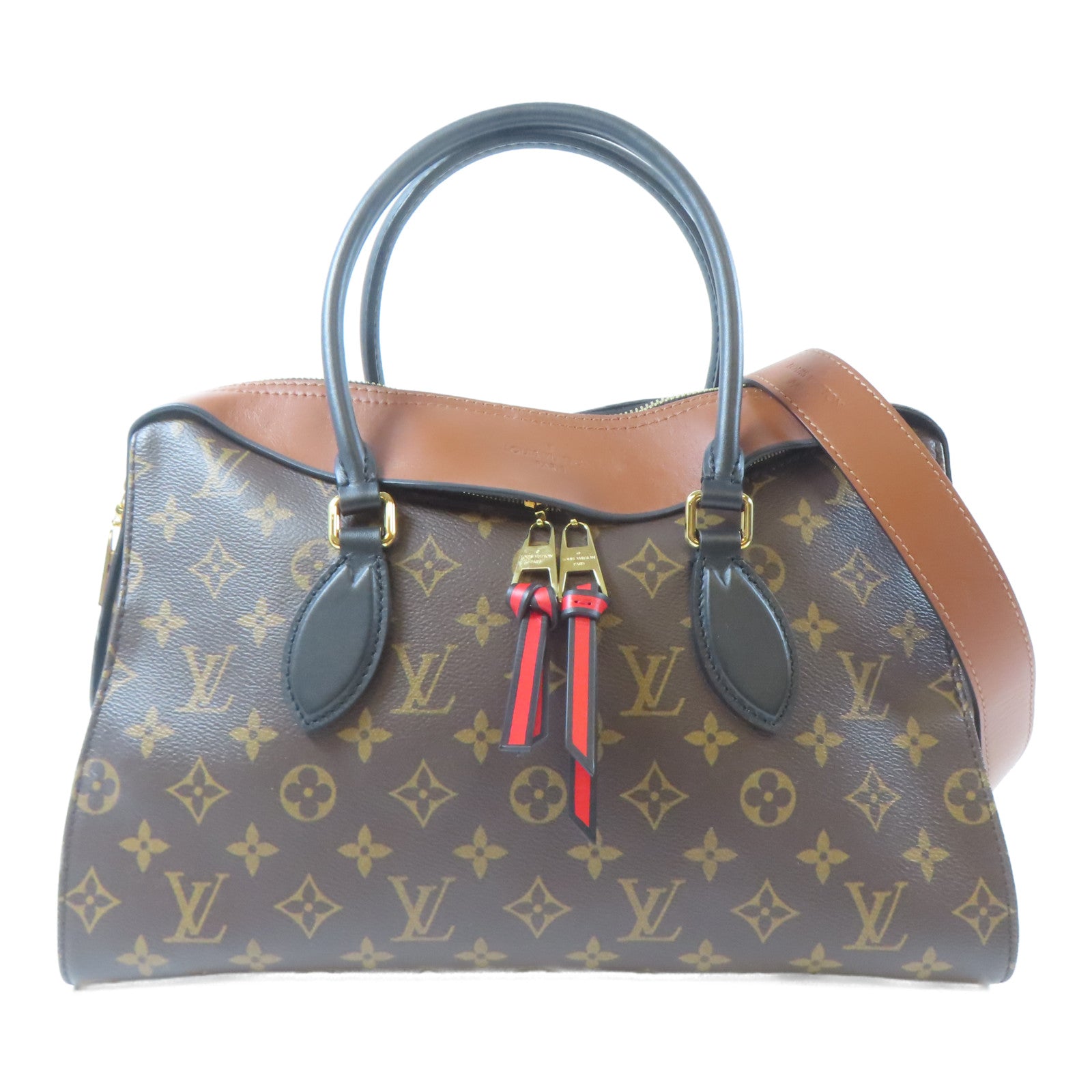 LOUIS VUITTON Monogram Tuileries金扣手挽肩背兩用袋啡色