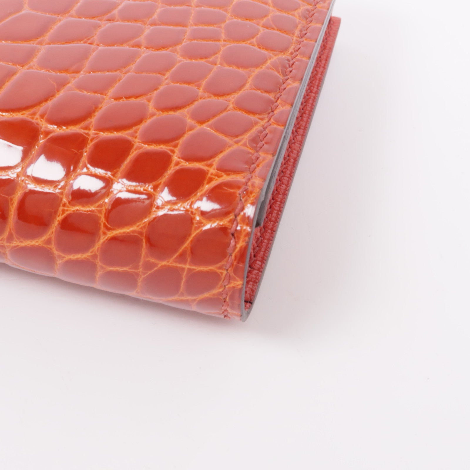 HERMES 鱷魚皮革Bearn Long wallet金扣長錢包