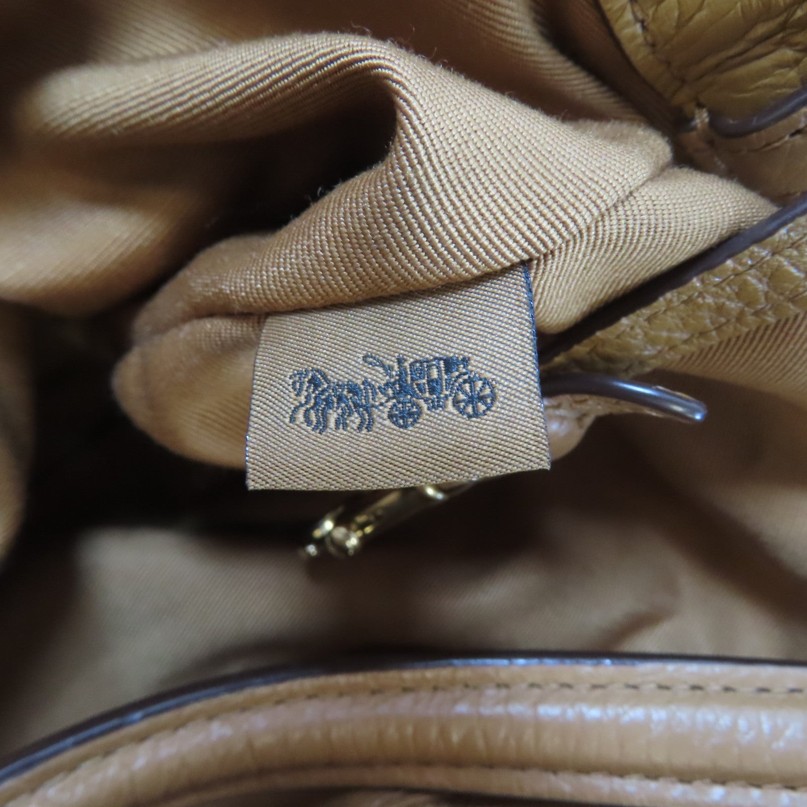 COACH 牛皮皮革Lexy Shoulder Bag金扣手挽肩背兩用袋啡色