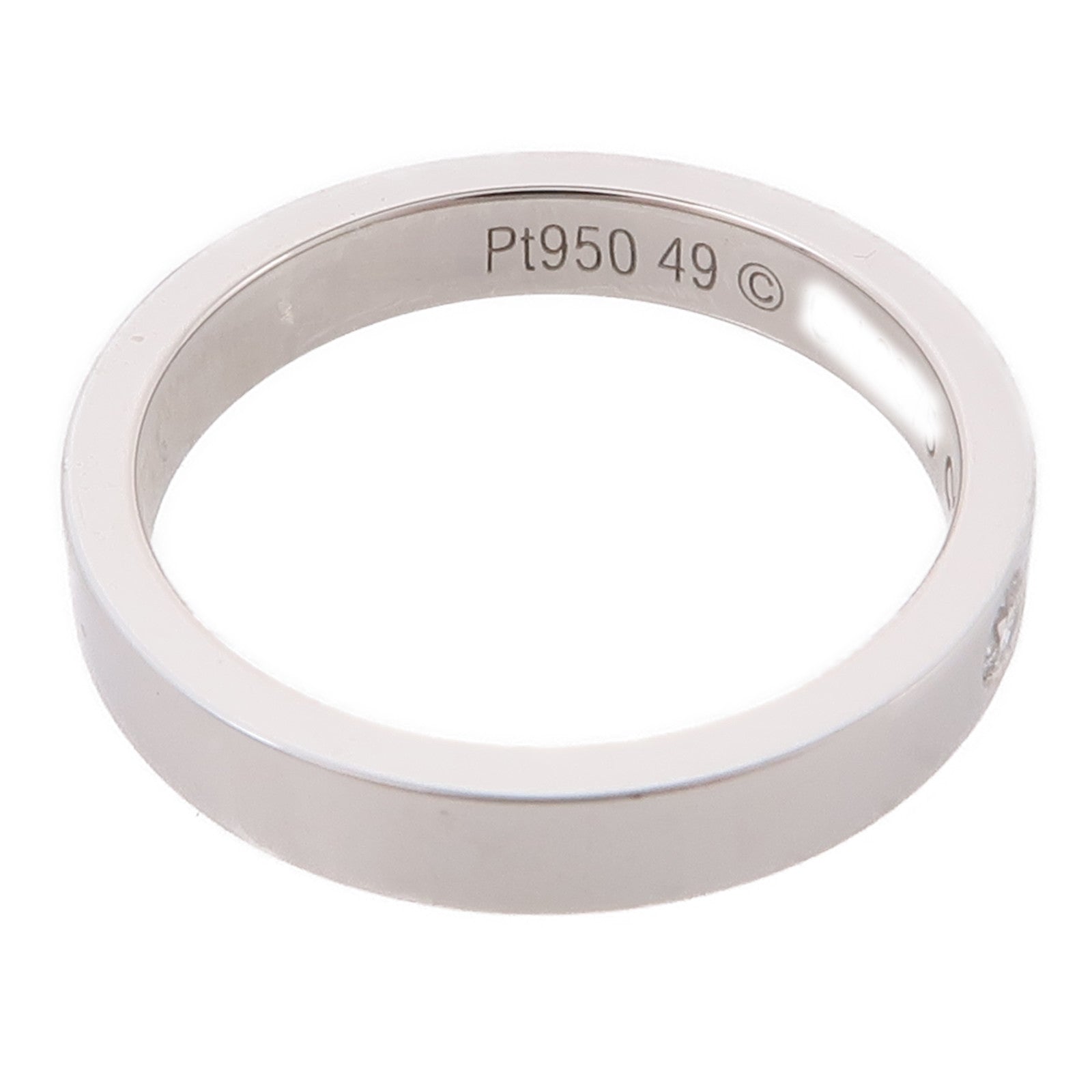 CARTIER PT900鉑金Wedding Ring鑽石戒指Cartier#49/US#4.75