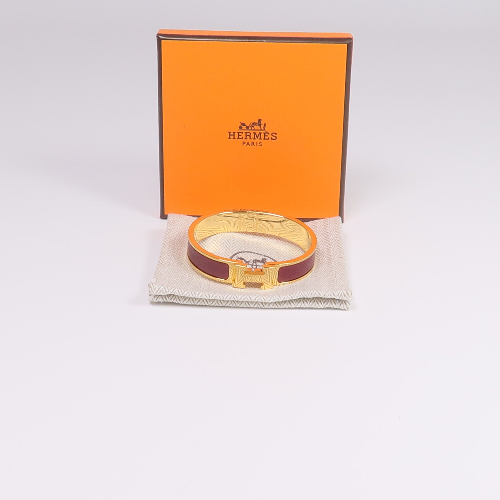 HERMES 金屬/琺瑯Clic H Bracelet手鐲