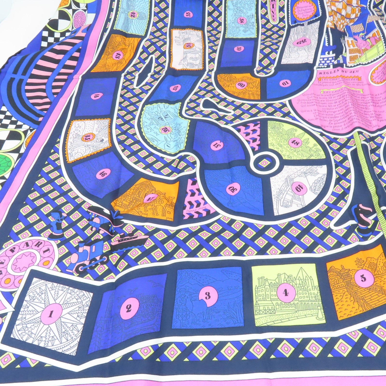 HERMES 絲質Scarf絲巾藍色/彩色