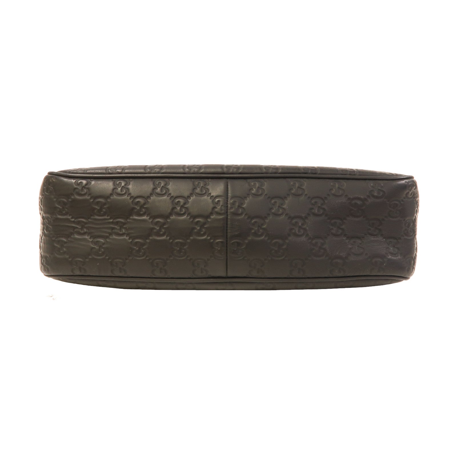 GUCCI 牛皮皮革Guccisima銀扣肩背袋黑色
