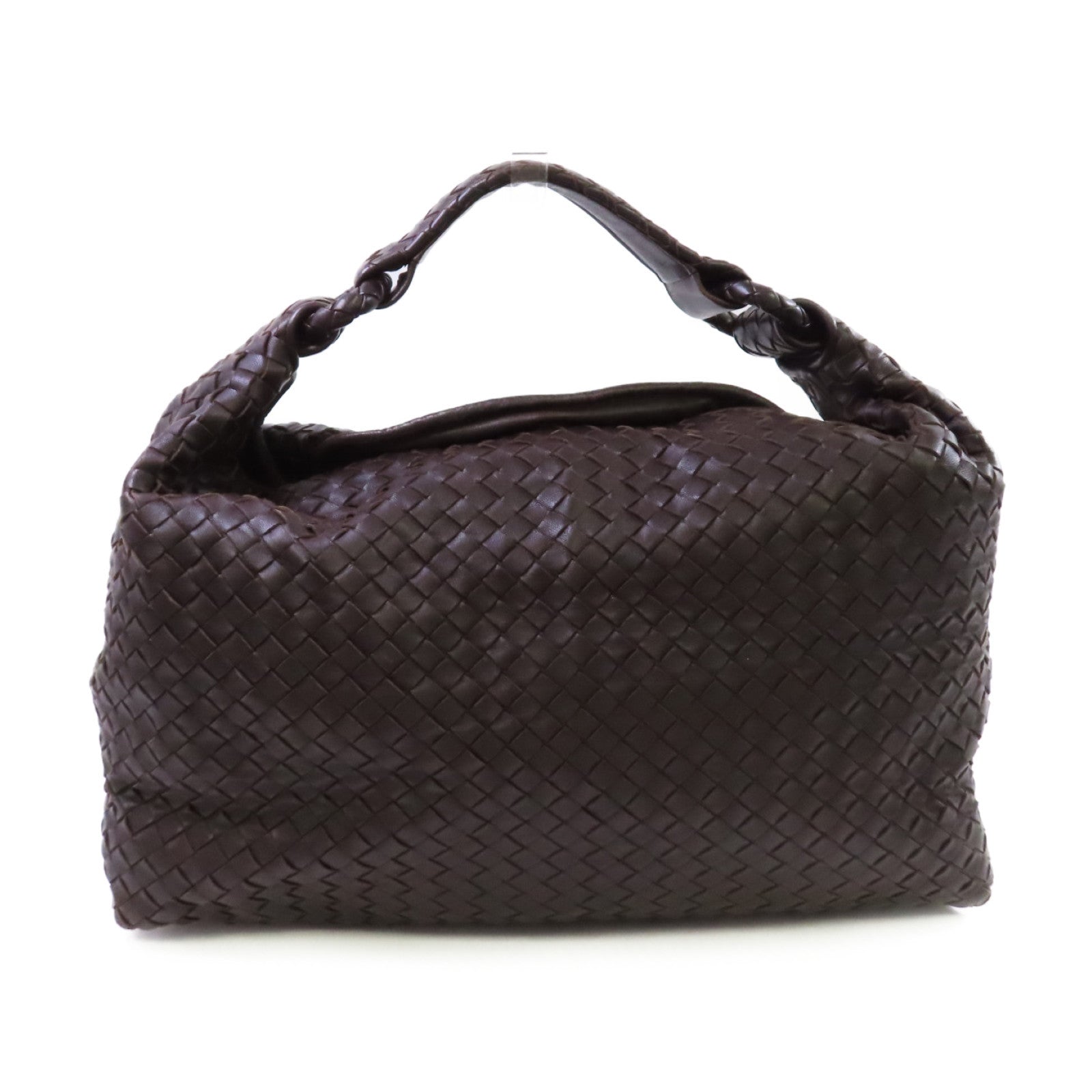 BOTTEGA VENETA 織紋皮革Hand Bag手挽袋啡色