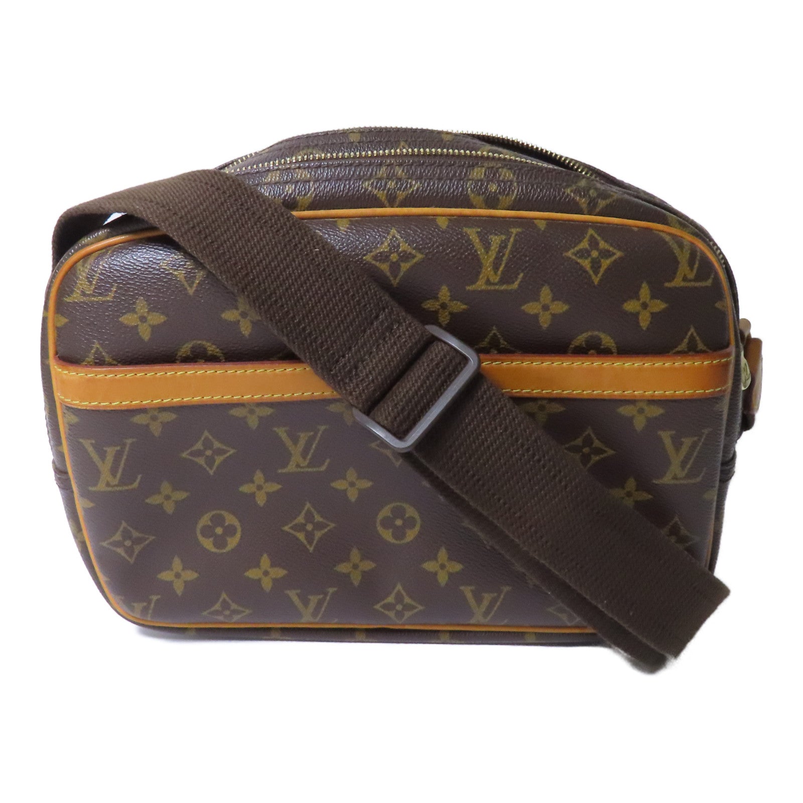 LOUIS VUITTON Monogram Reporter PM金扣肩背袋肩背袋