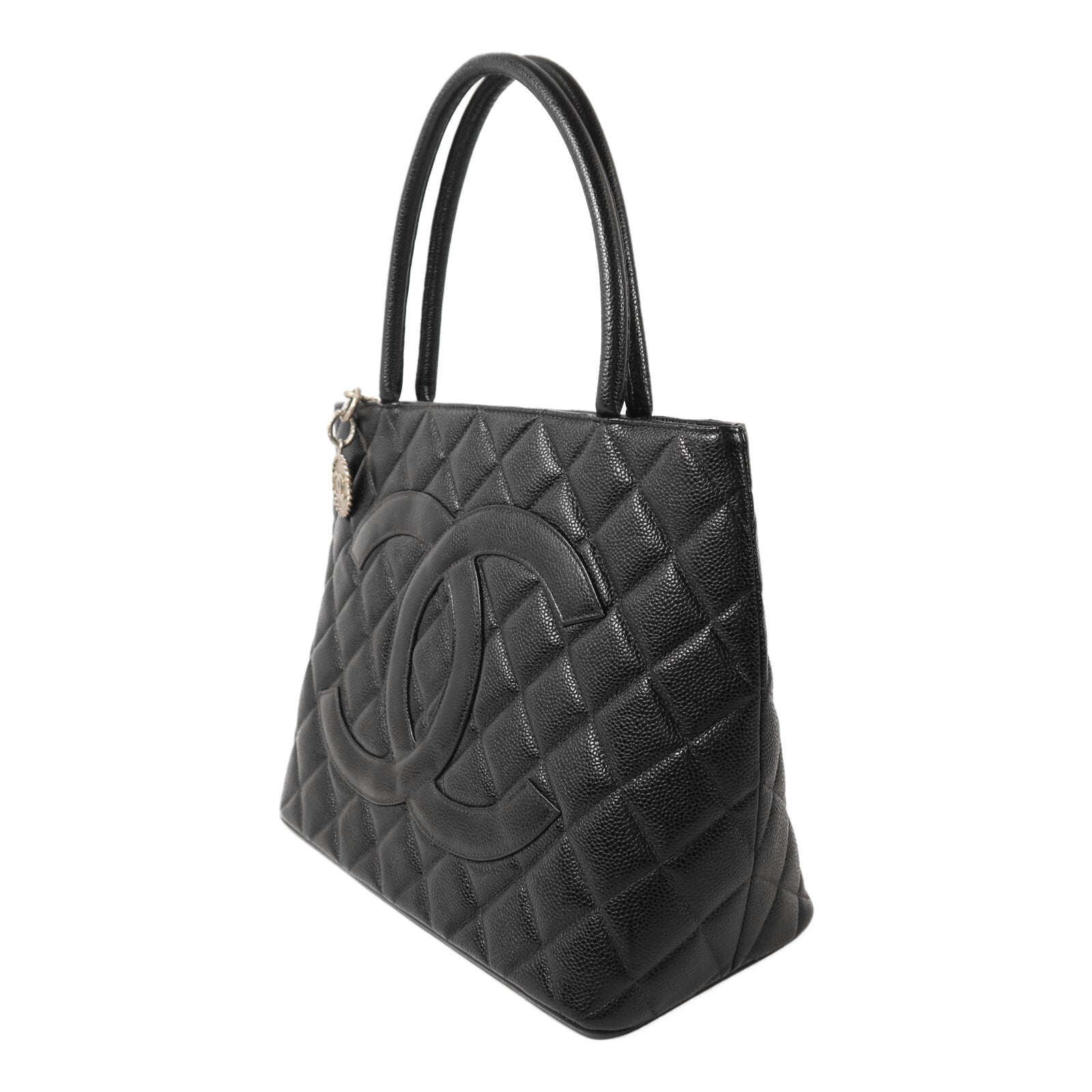 CHANEL 牛皮皮革Matelasse銀扣肩背袋