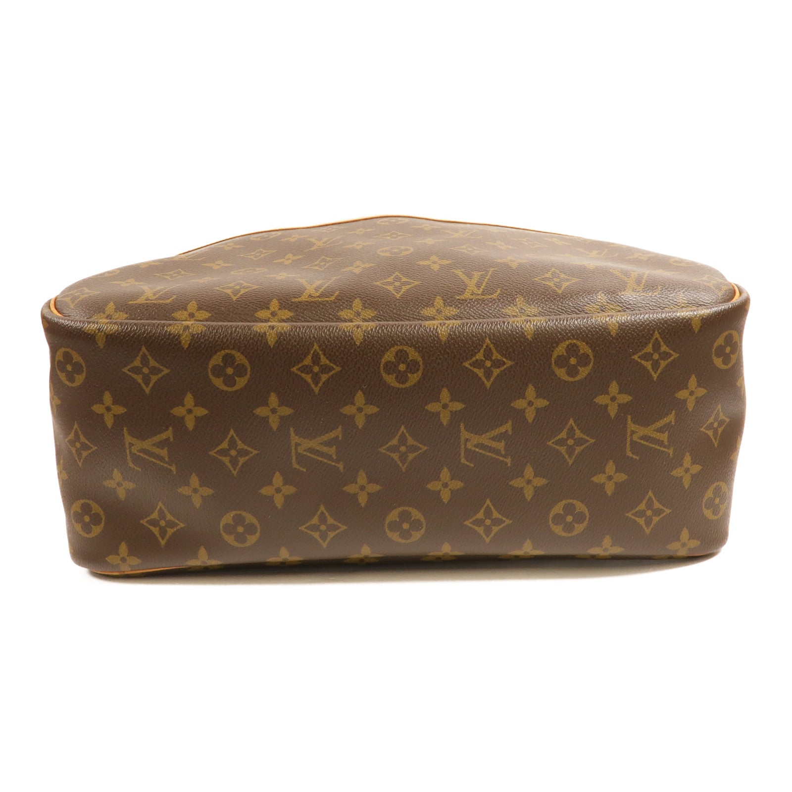 LOUIS VUITTON Monogram Deauville金扣手挽袋棕色