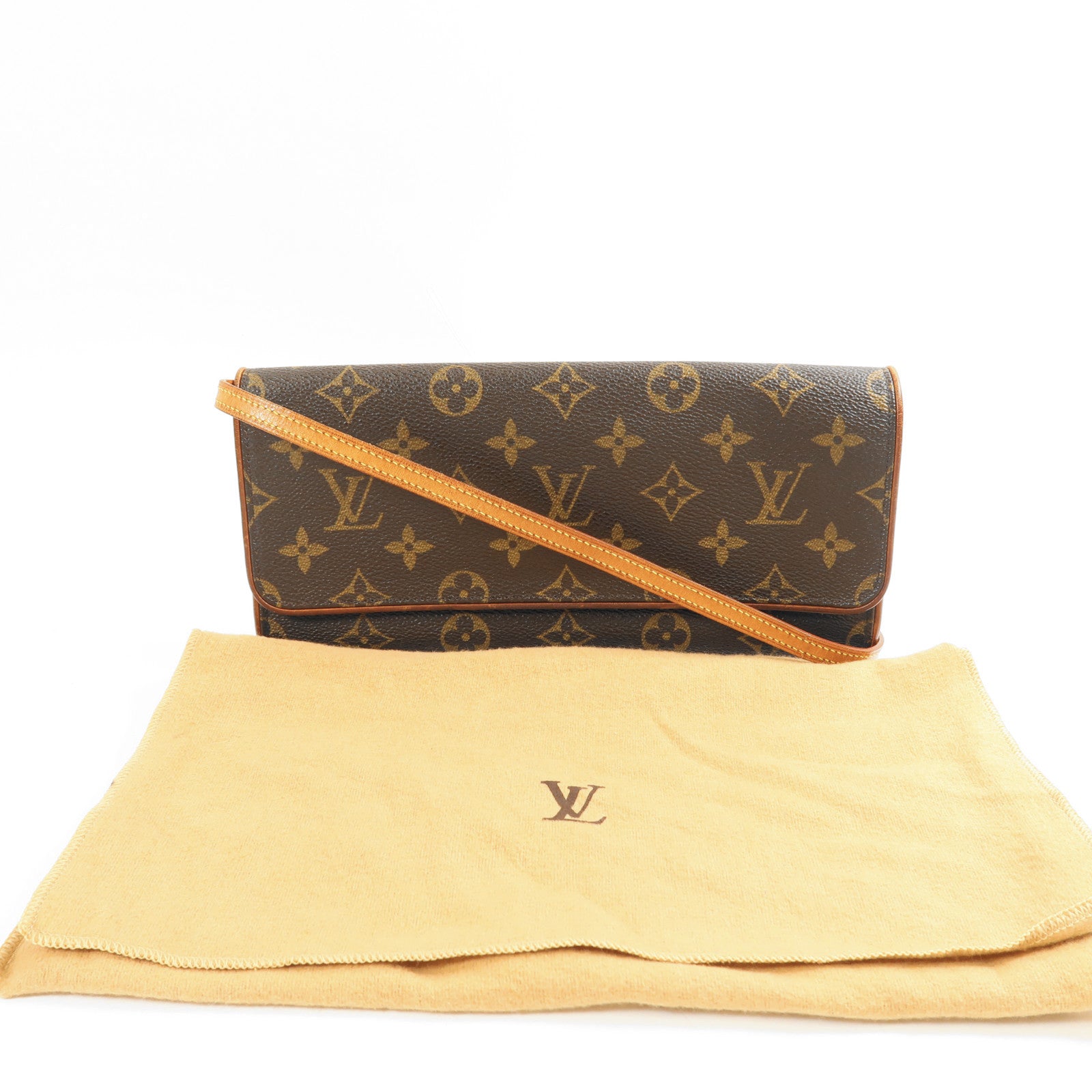 LOUIS VUITTON Monogram Pochette Twin GM金扣肩背袋