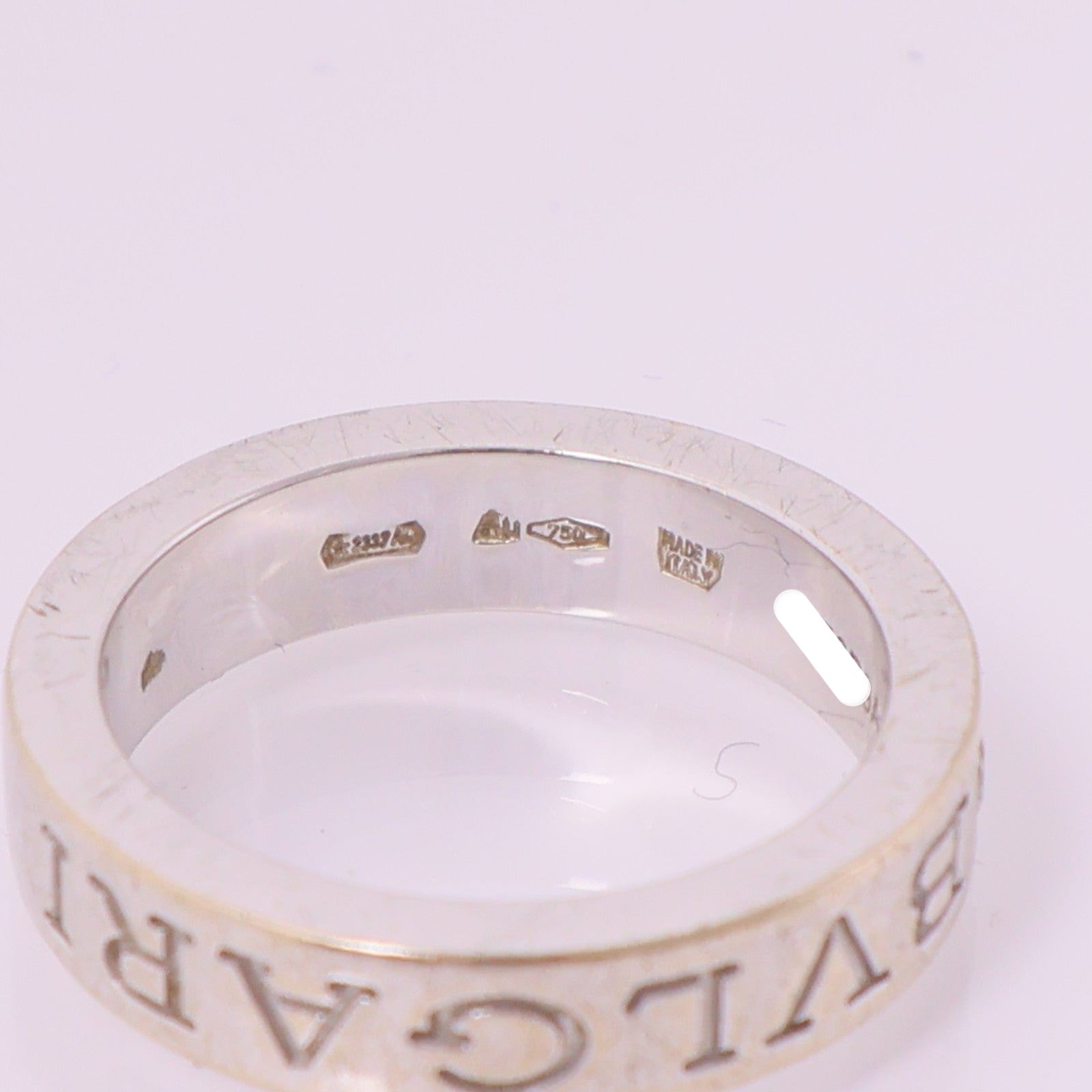 BVLGARI 18K白金Double Logo 1p Diamond Ring鑽石戒指US#4.25