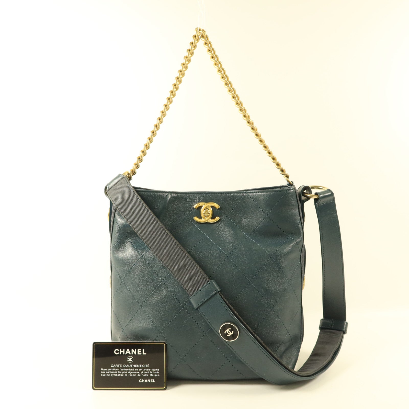 CHANEL 牛皮皮革Hobo Bag手挽肩背兩用袋