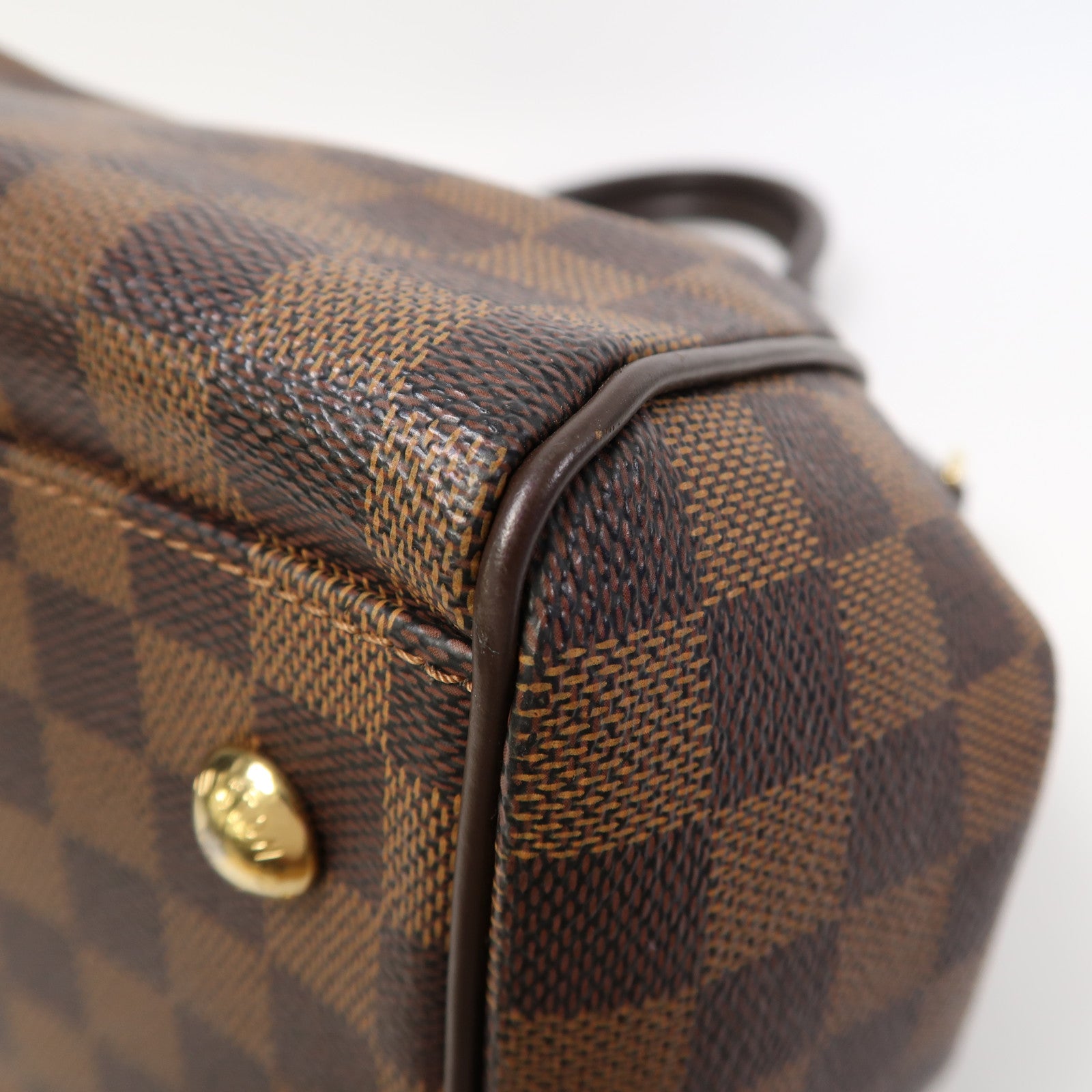 LOUIS VUITTON Damier Trevi PM金扣手挽肩背兩用袋啡色