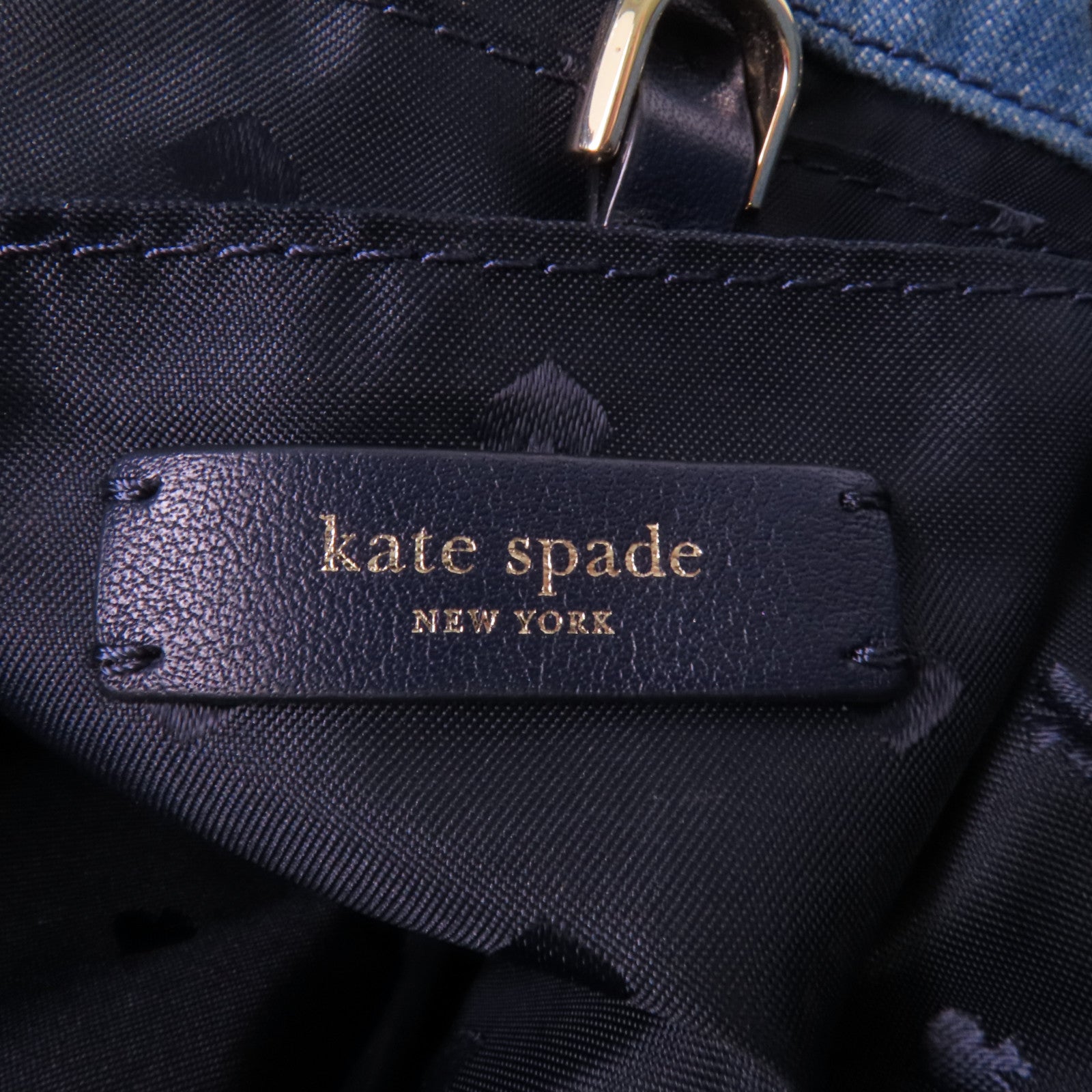 Kate Spade 牛仔布Rucksack銀扣背包