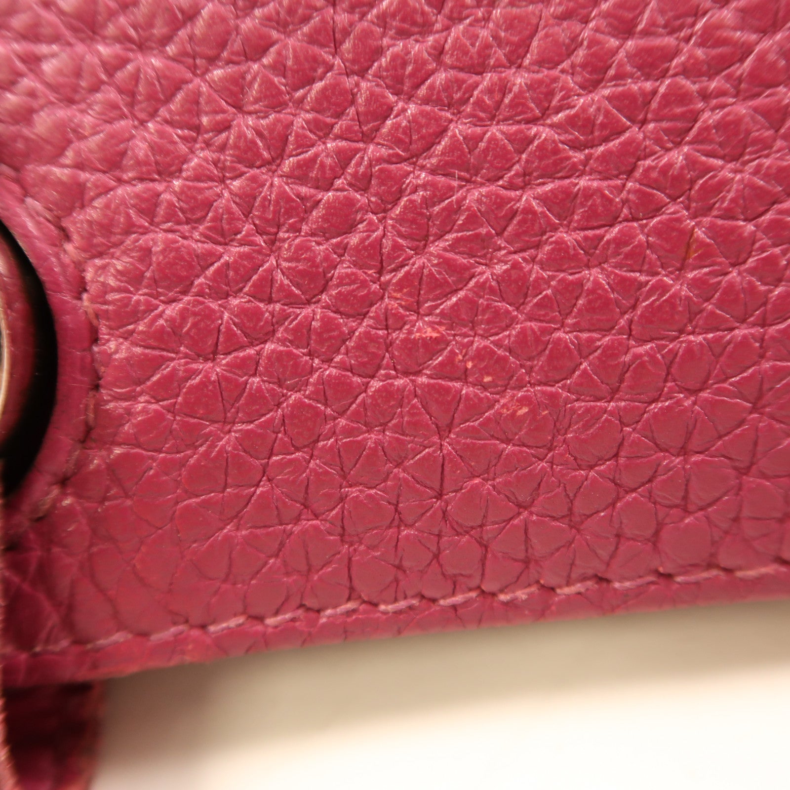 HERMES 【激減優惠】Togo皮革Dogon Long Wallet銀扣長錢包L3 Rose Pourpre