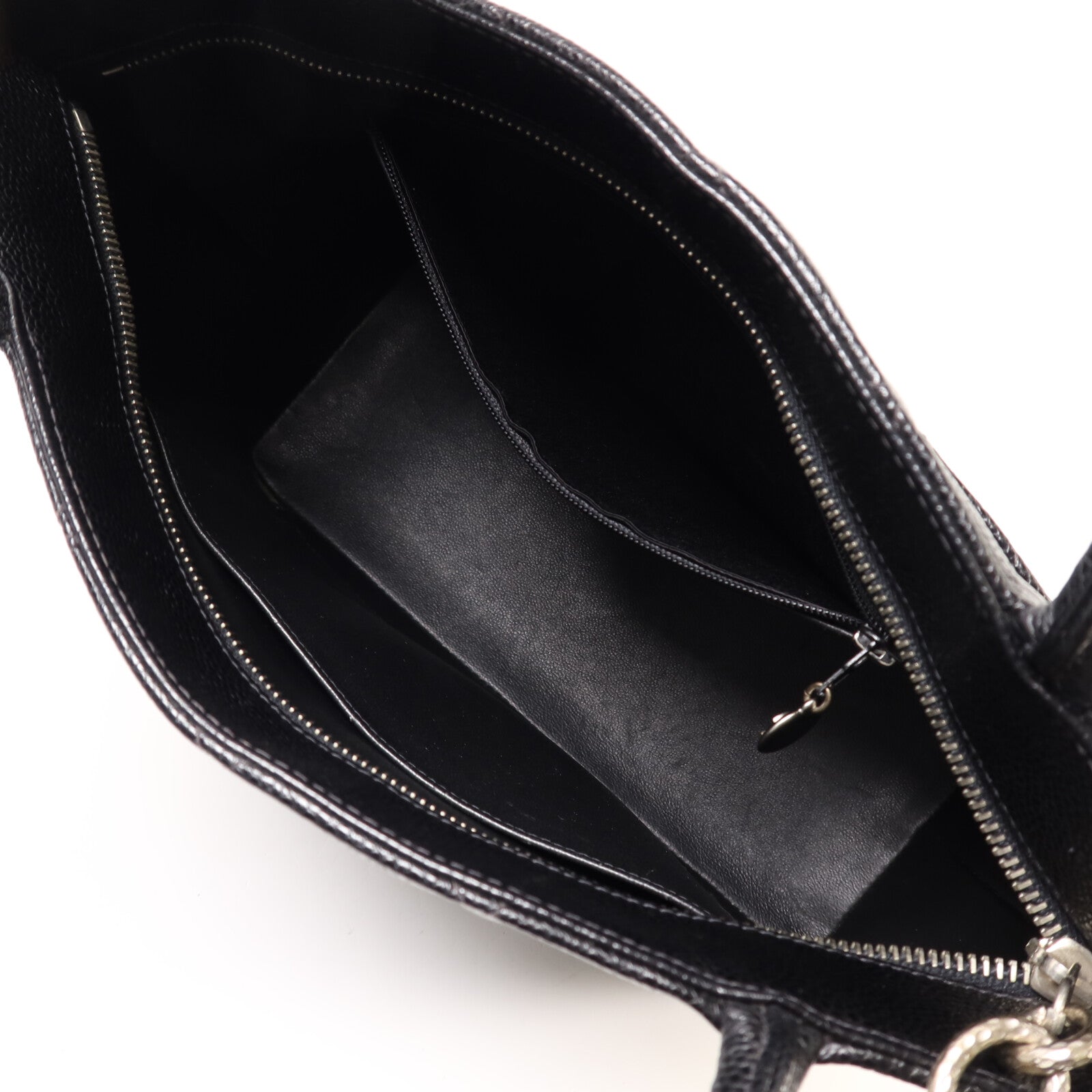 CHANEL 牛皮皮革Matelasse銀扣肩背袋