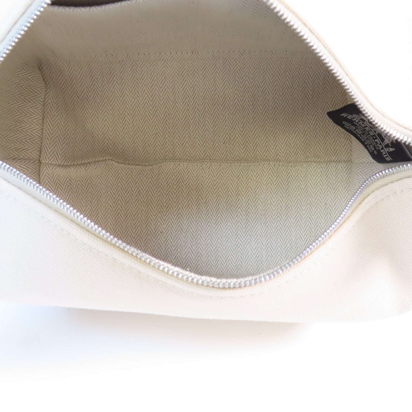 HERMES 帆布Bride A Brac銀扣手挽袋Nata