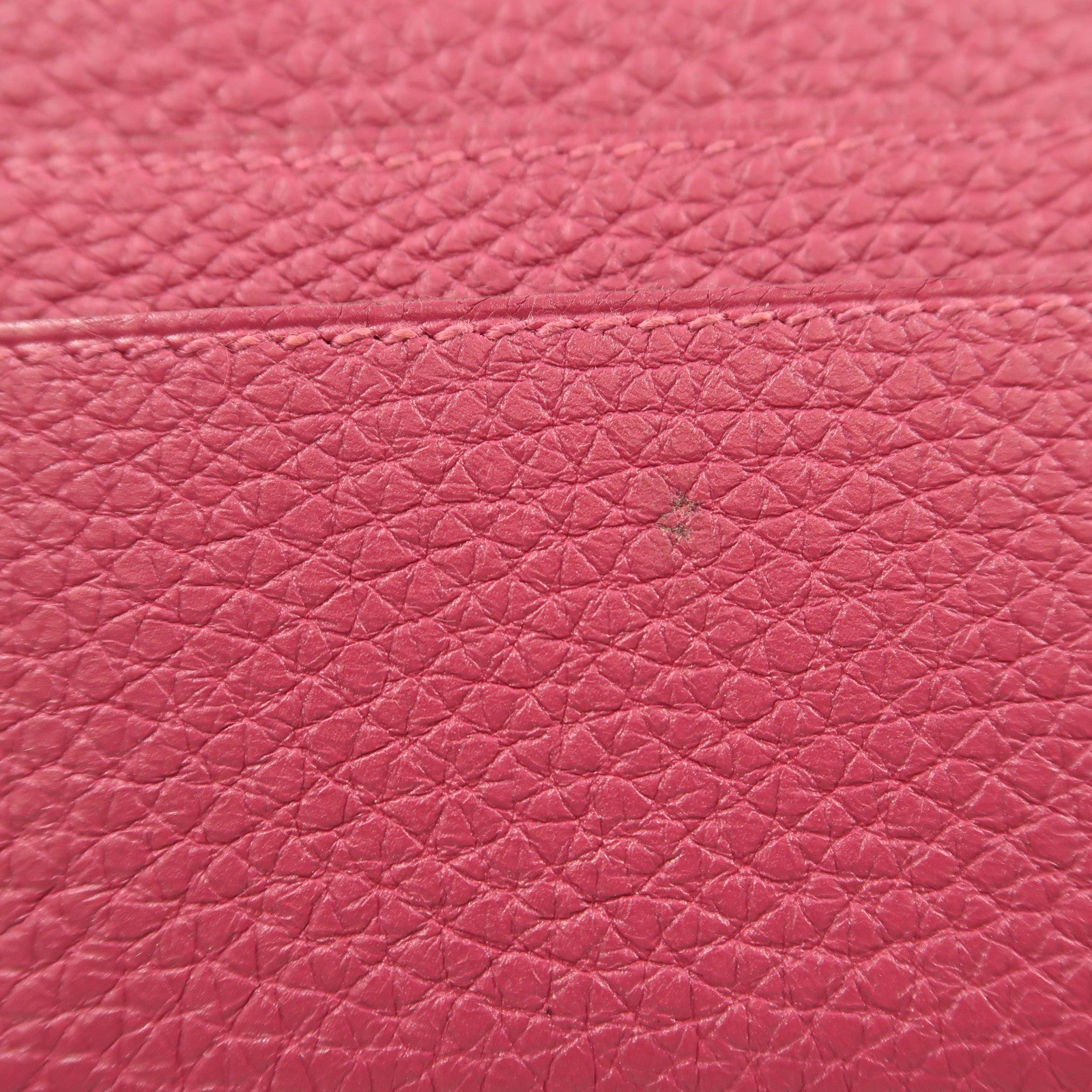 HERMES 【激減優惠】Togo皮革Dogon Long Wallet銀扣長錢包L3 Rose Pourpre