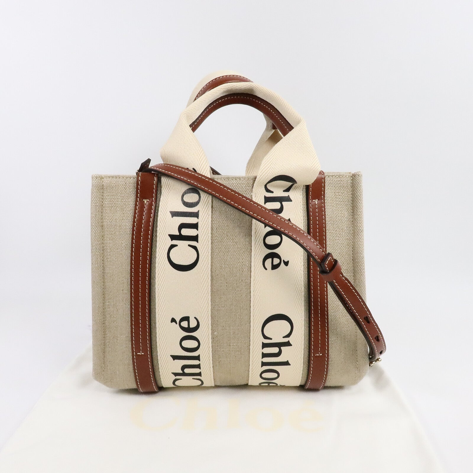 Chloe 帆布Small Woody手挽肩背兩用袋