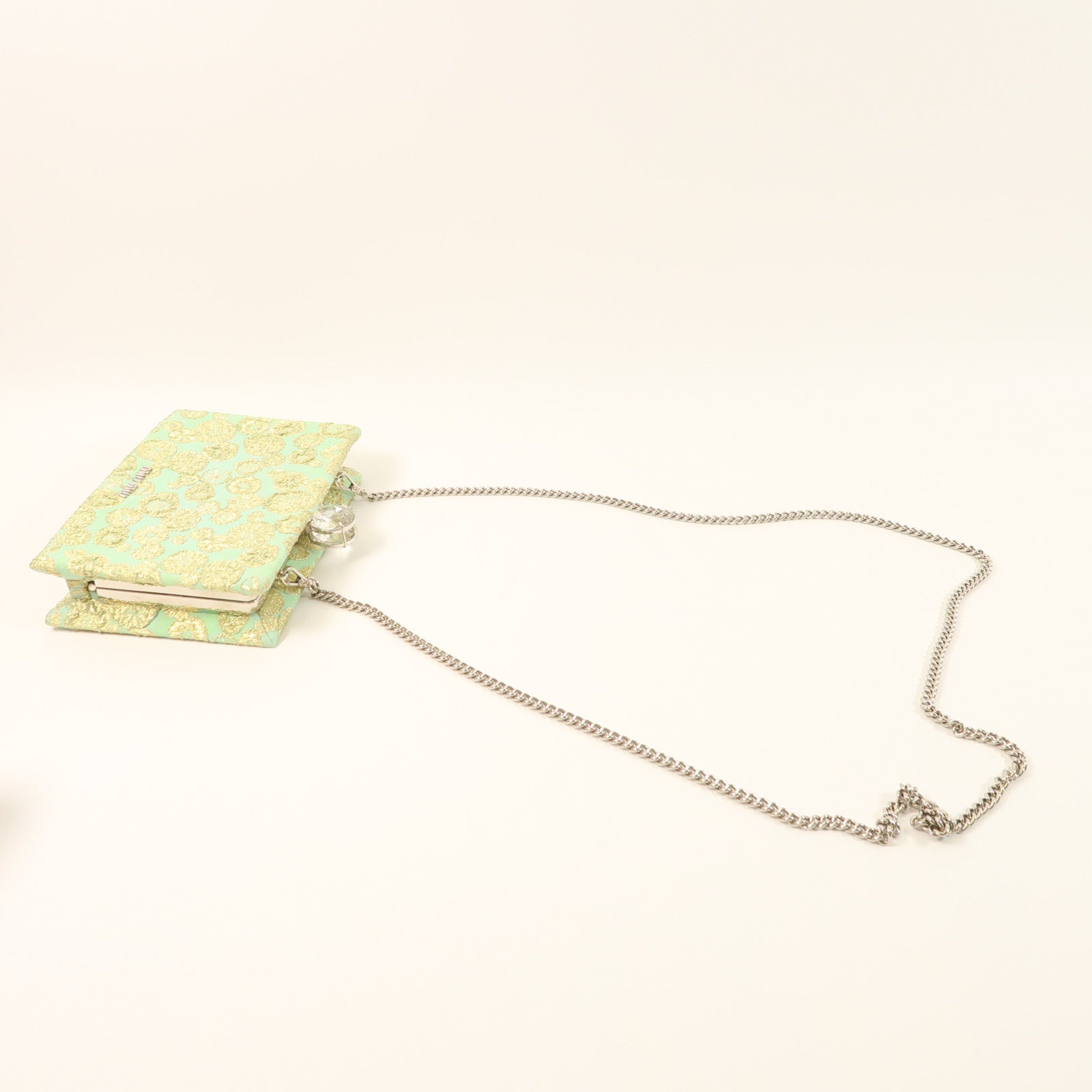 Miu Miu 【激減優惠】Broccato Lurex Chain Shoulder銀扣鏈帶肩背袋