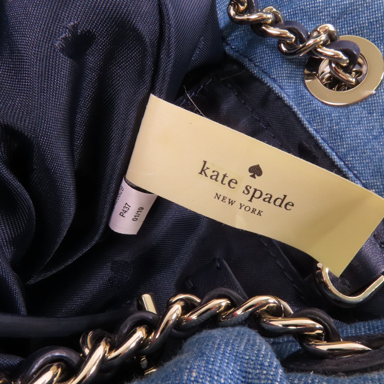 Kate Spade 牛仔布Rucksack銀扣背包