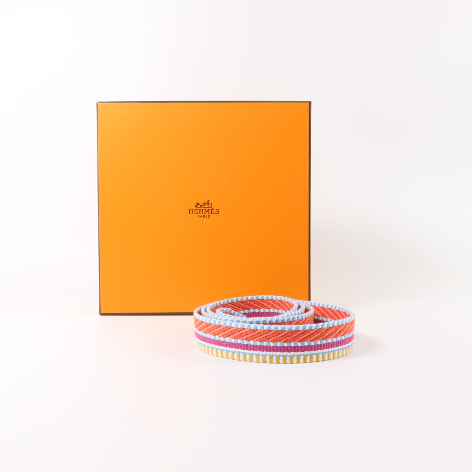 HERMES Swift皮革/Toile Sangle Cavale Strap 25mm肩帶