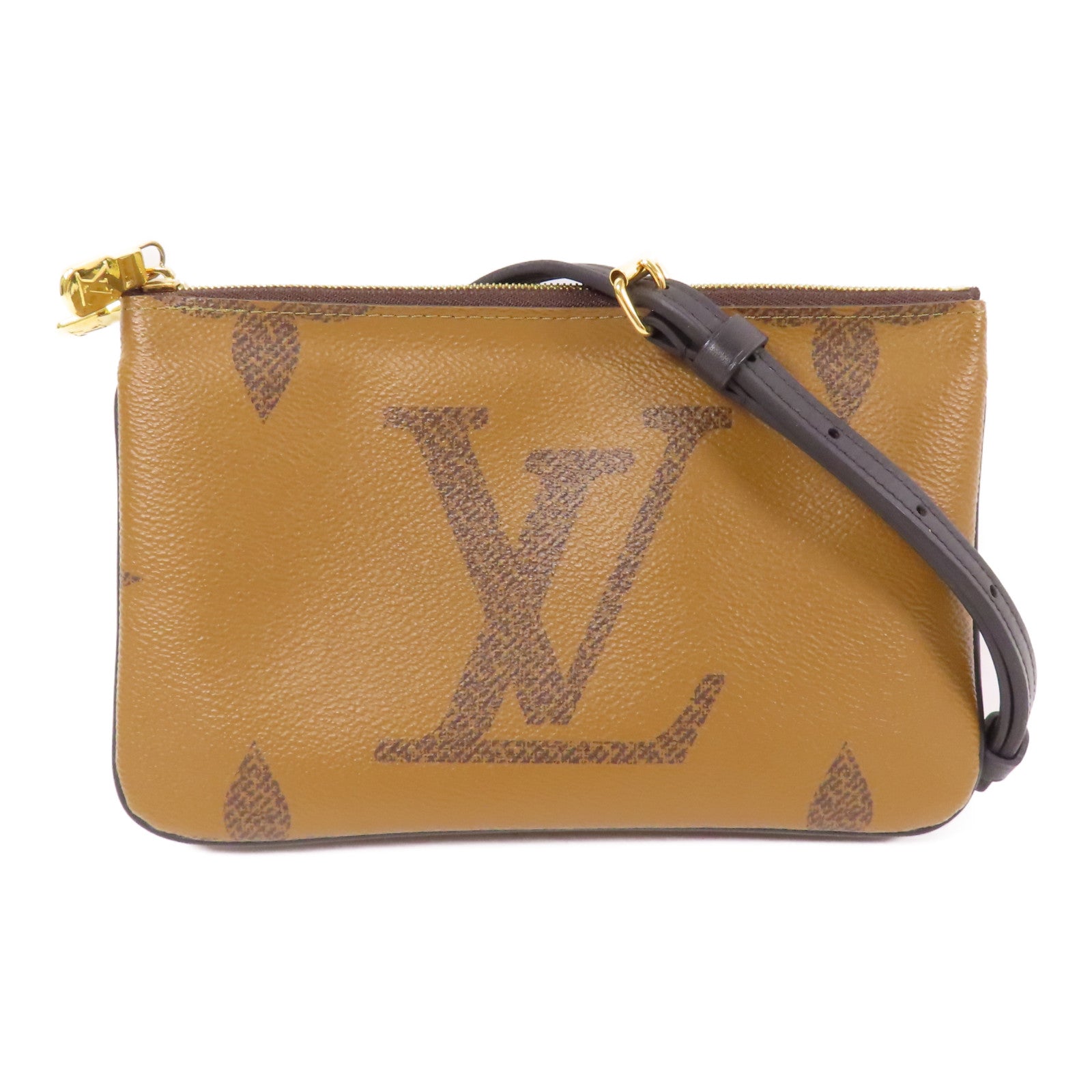 LOUIS VUITTON LV GHW Double Zip Pochette Shoulder Bag M69203 Monogram Reverse