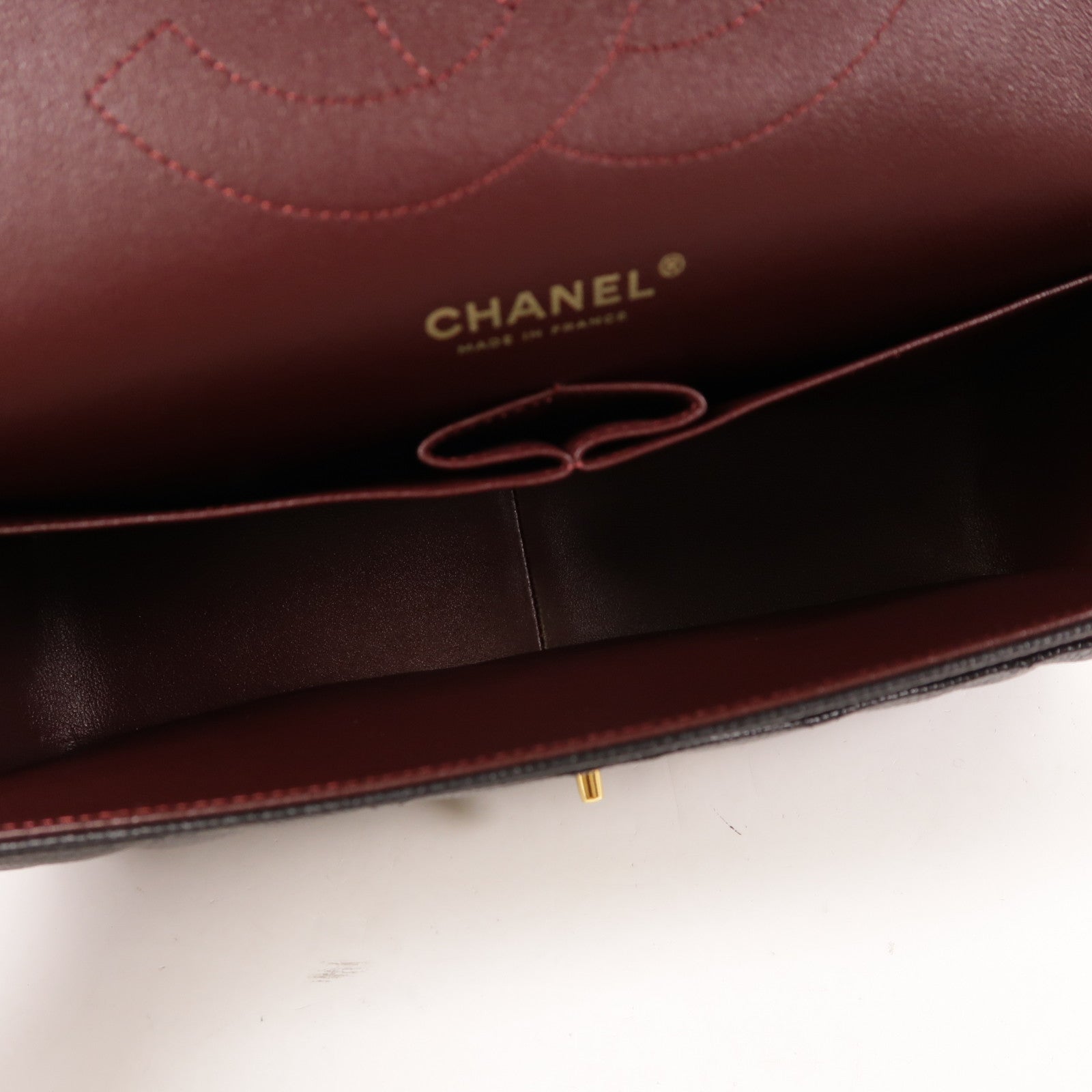 CHANEL 牛皮皮革Large Classic金扣鏈帶肩背袋