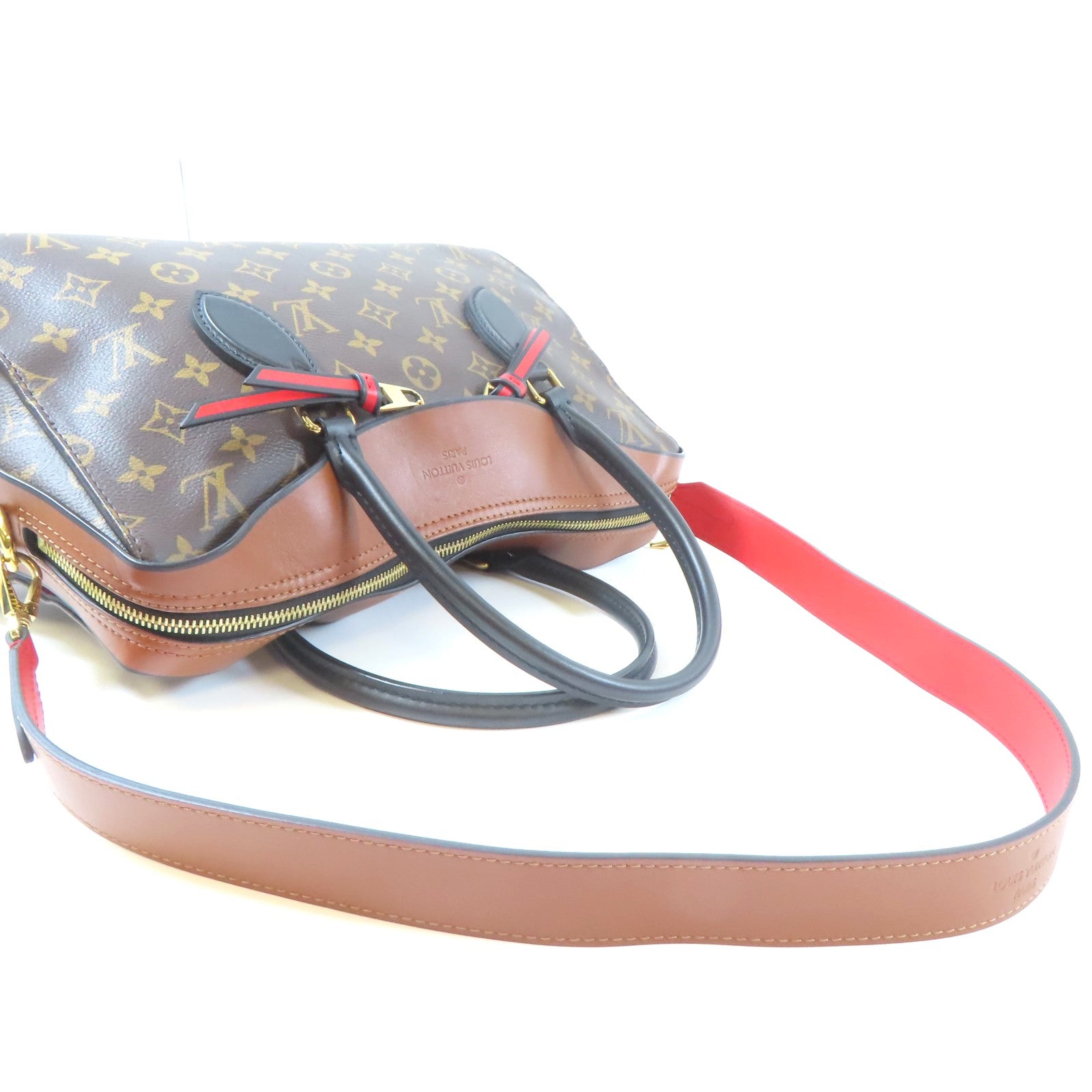 LOUIS VUITTON Monogram Tuileries金扣手挽肩背兩用袋啡色