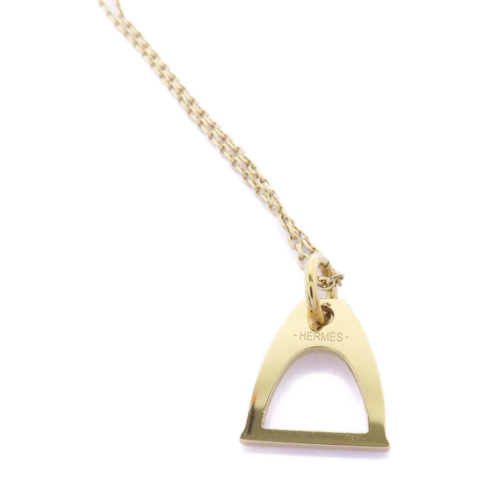 HERMES 金屬/Horn Necklace項鍊啡色/金色