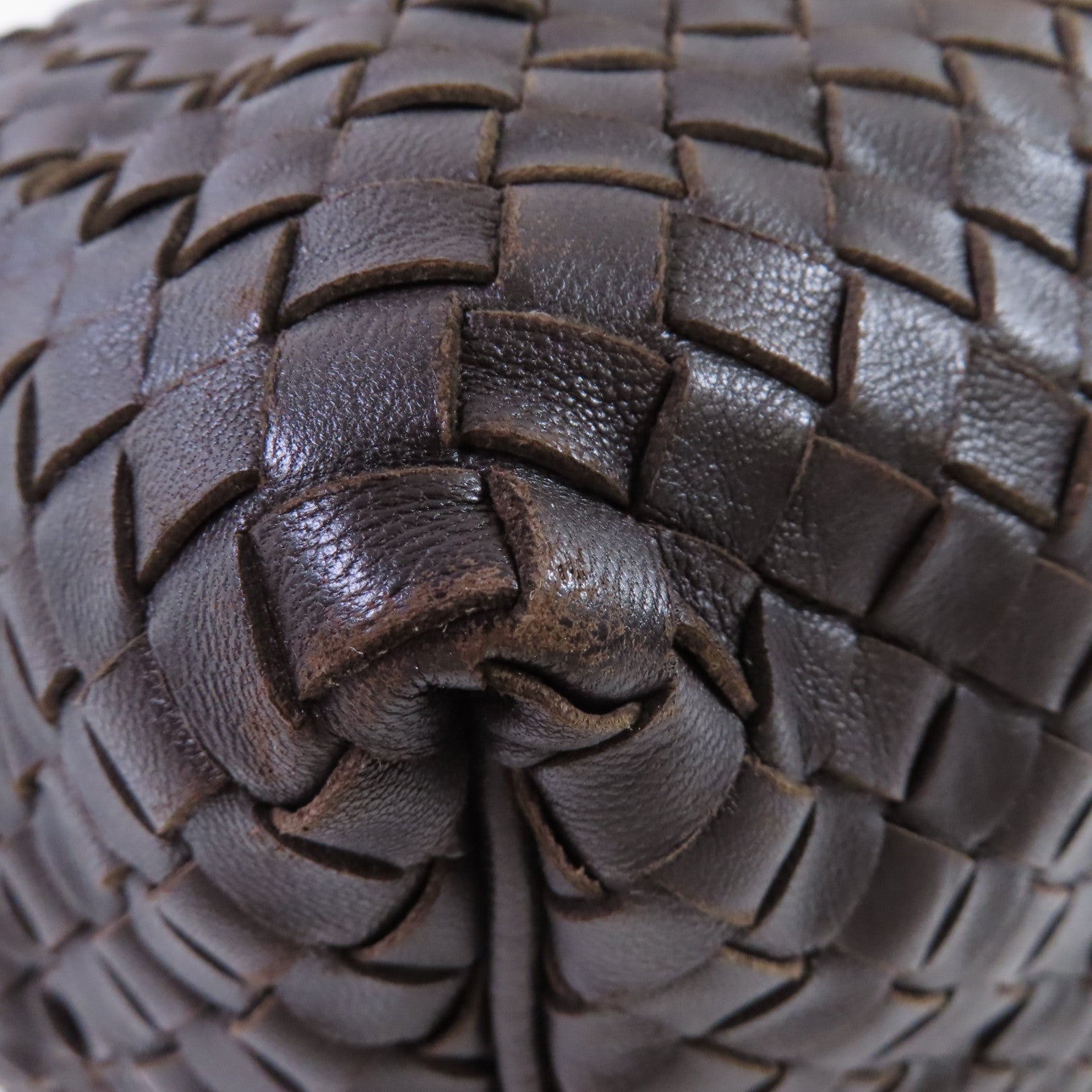 BOTTEGA VENETA 織紋皮革Hand Bag手挽袋啡色