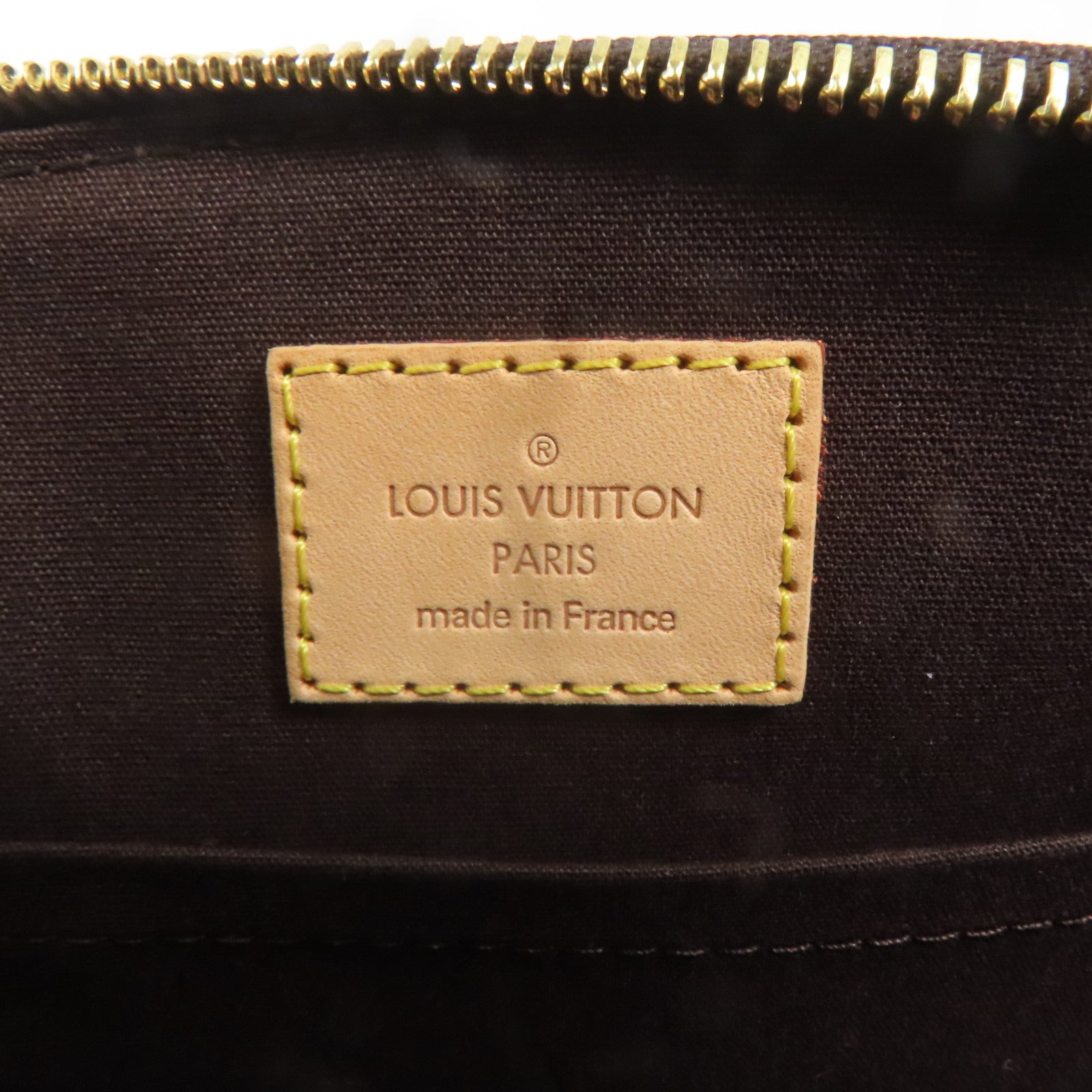 LOUIS VUITTON Monogram Vernis Sherwood PM金扣肩背袋酒紅色