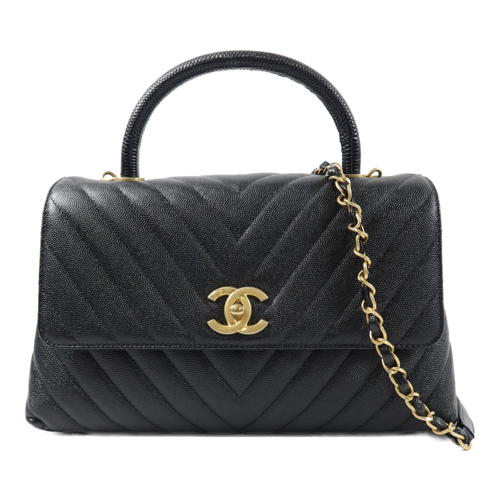 CHANEL 牛皮皮革Coco Handle Medium手挽肩背兩用袋