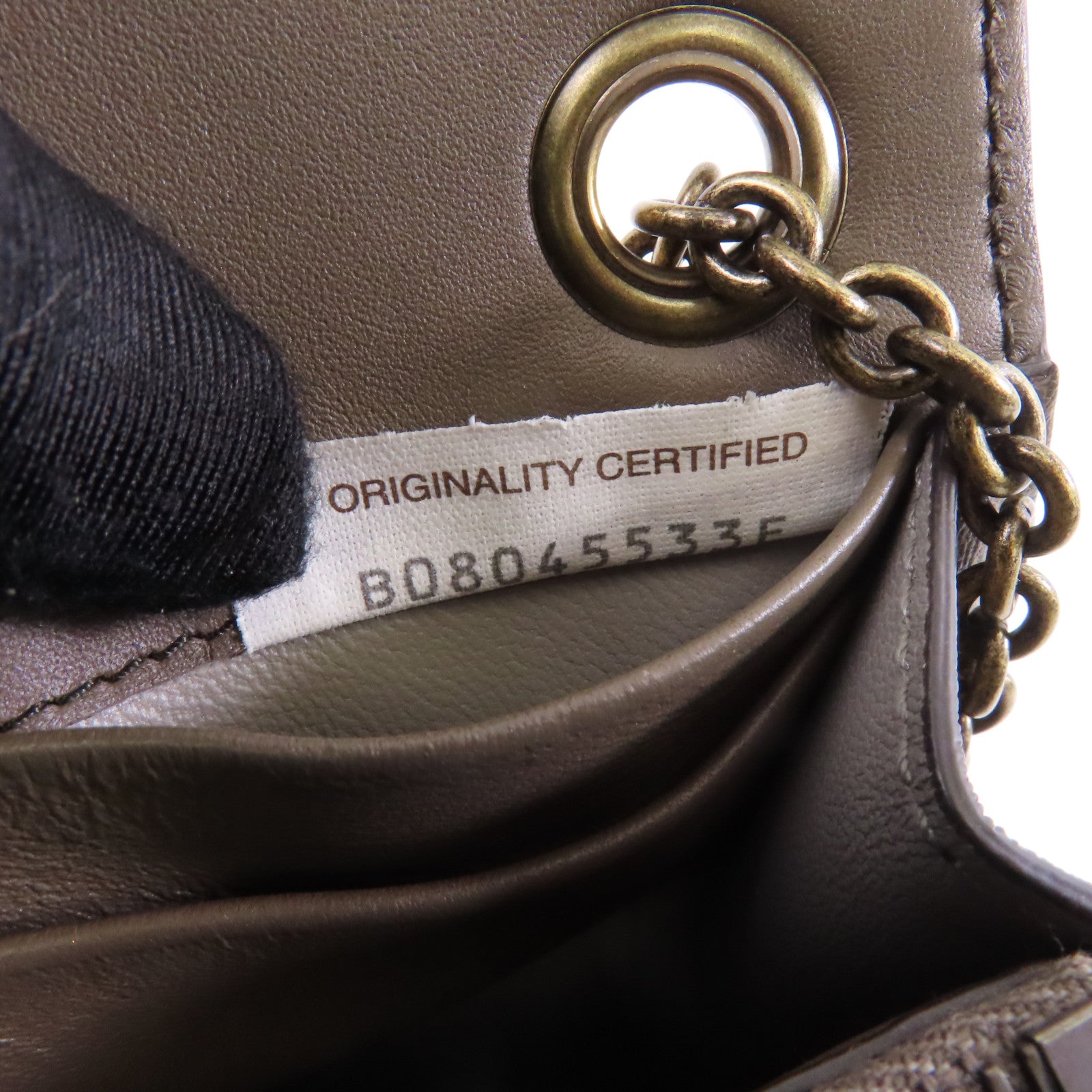 BOTTEGA VENETA 【激減優惠】羊皮皮革Chain Shoulder Bag金扣鏈帶肩背袋米灰色