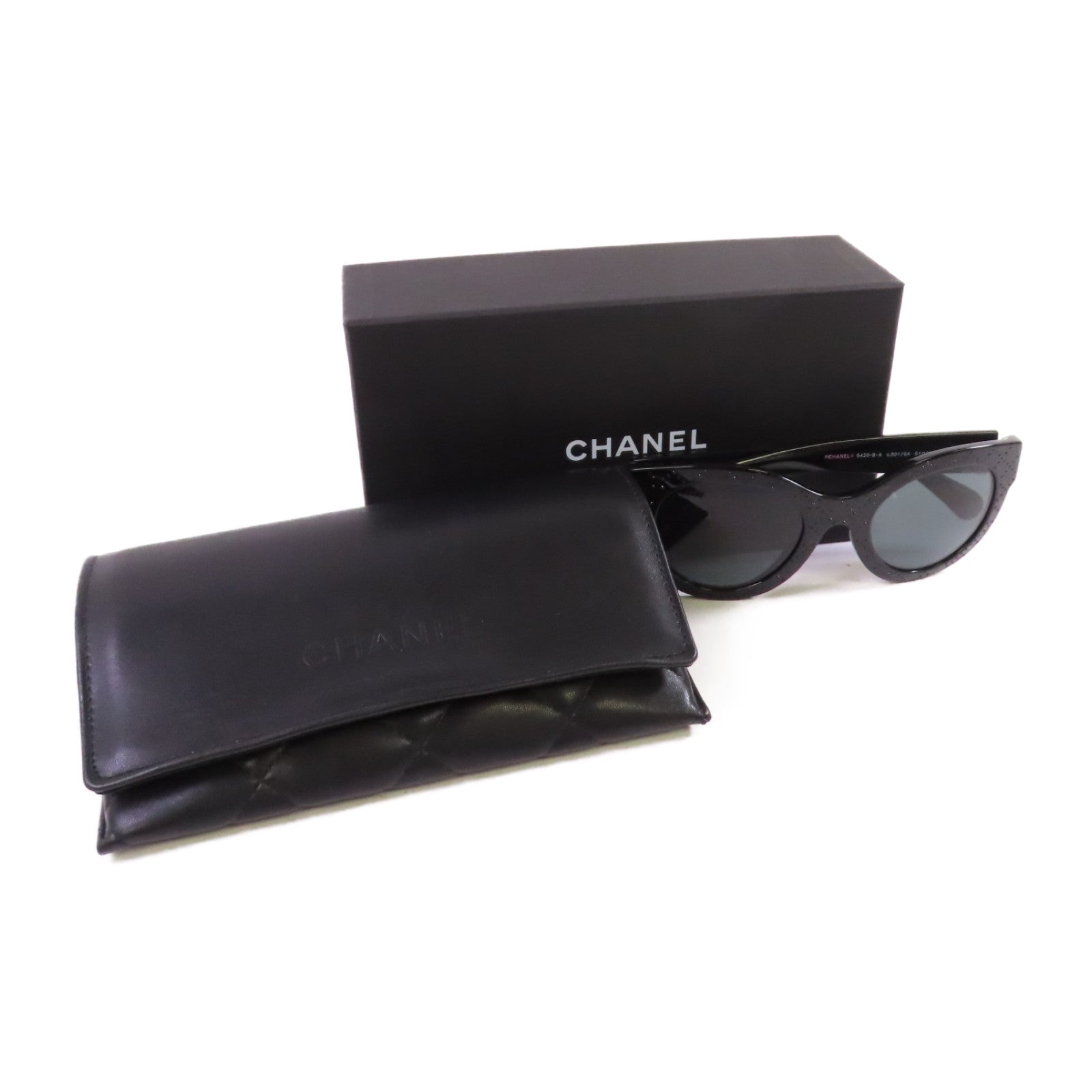 CHANEL PVC/水鑽Sunglasses太陽眼鏡黑色
