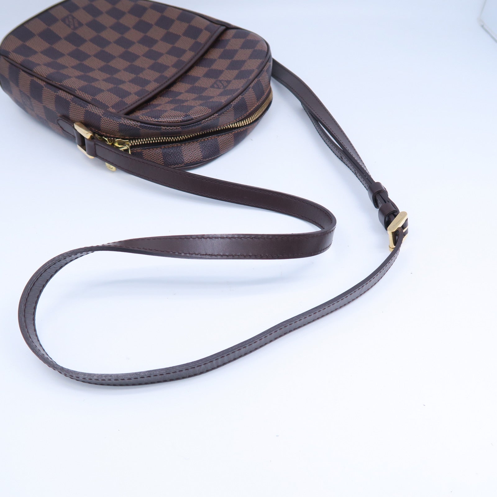 LOUIS VUITTON 【激減優惠】Damier Ebene Ipanema PM金扣肩背袋啡色