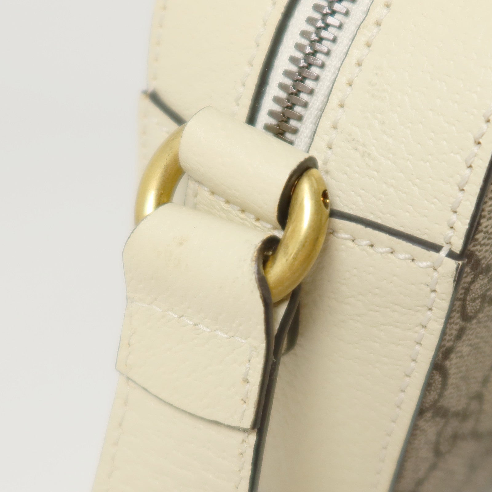 GUCCI 塗層帆布/牛皮皮革Oplidia Camera Bag金扣肩背袋