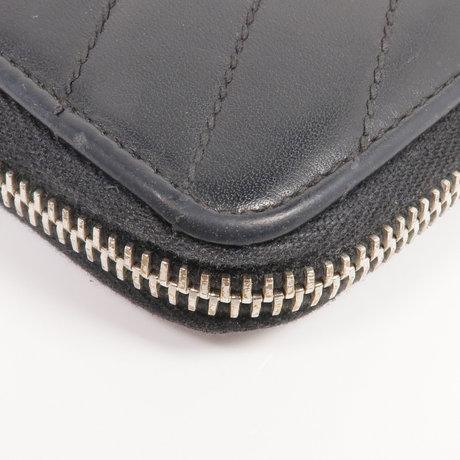 SAINT LAURENT 皮革Long Zipper Wallet銀扣長錢包