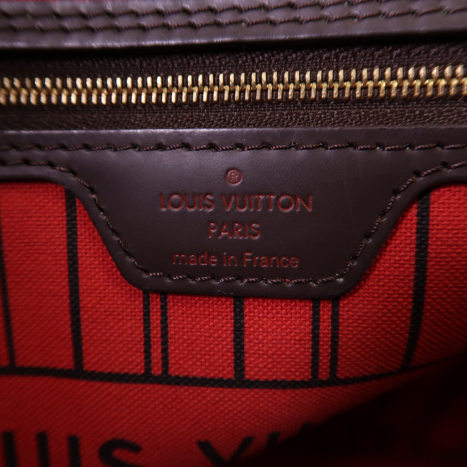 LOUIS VUITTON Damier Neverfull MM金扣肩背袋/手挽袋