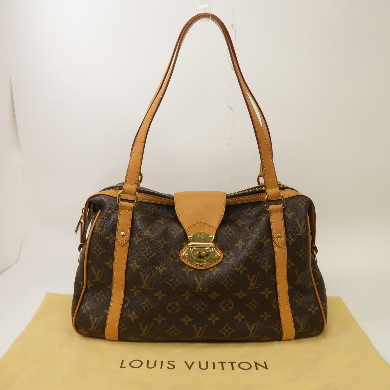 LOUIS VUITTON Monogram Stresa PM金扣肩背袋啡色