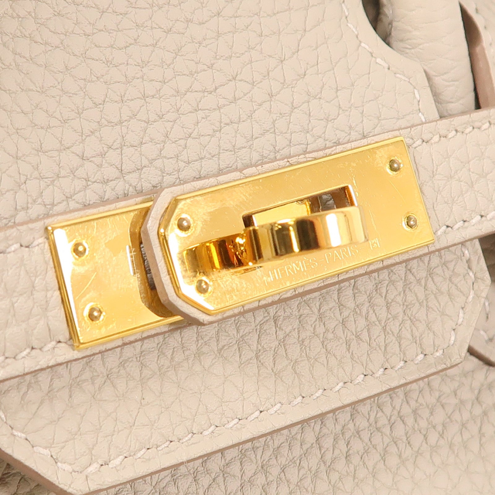 HERMES Togo皮革Birkin 25金扣手挽袋Gris Perle淺灰色