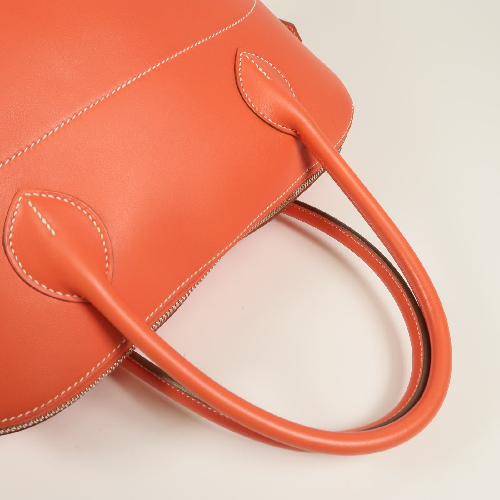 HERMES Sikkim皮革Bolide Relax 35銀扣手挽袋Rose Jaipur