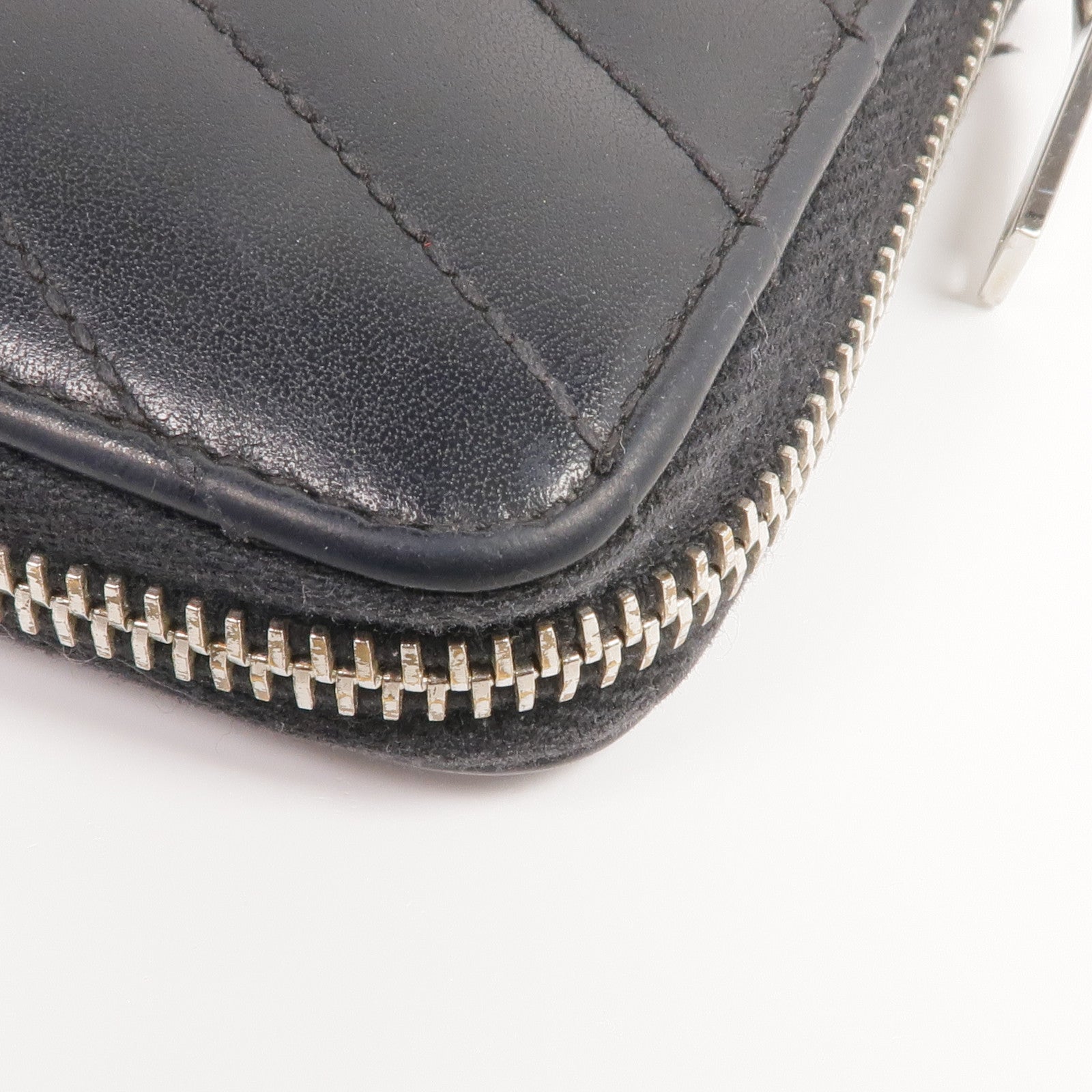 SAINT LAURENT 皮革Long Zipper Wallet銀扣長錢包