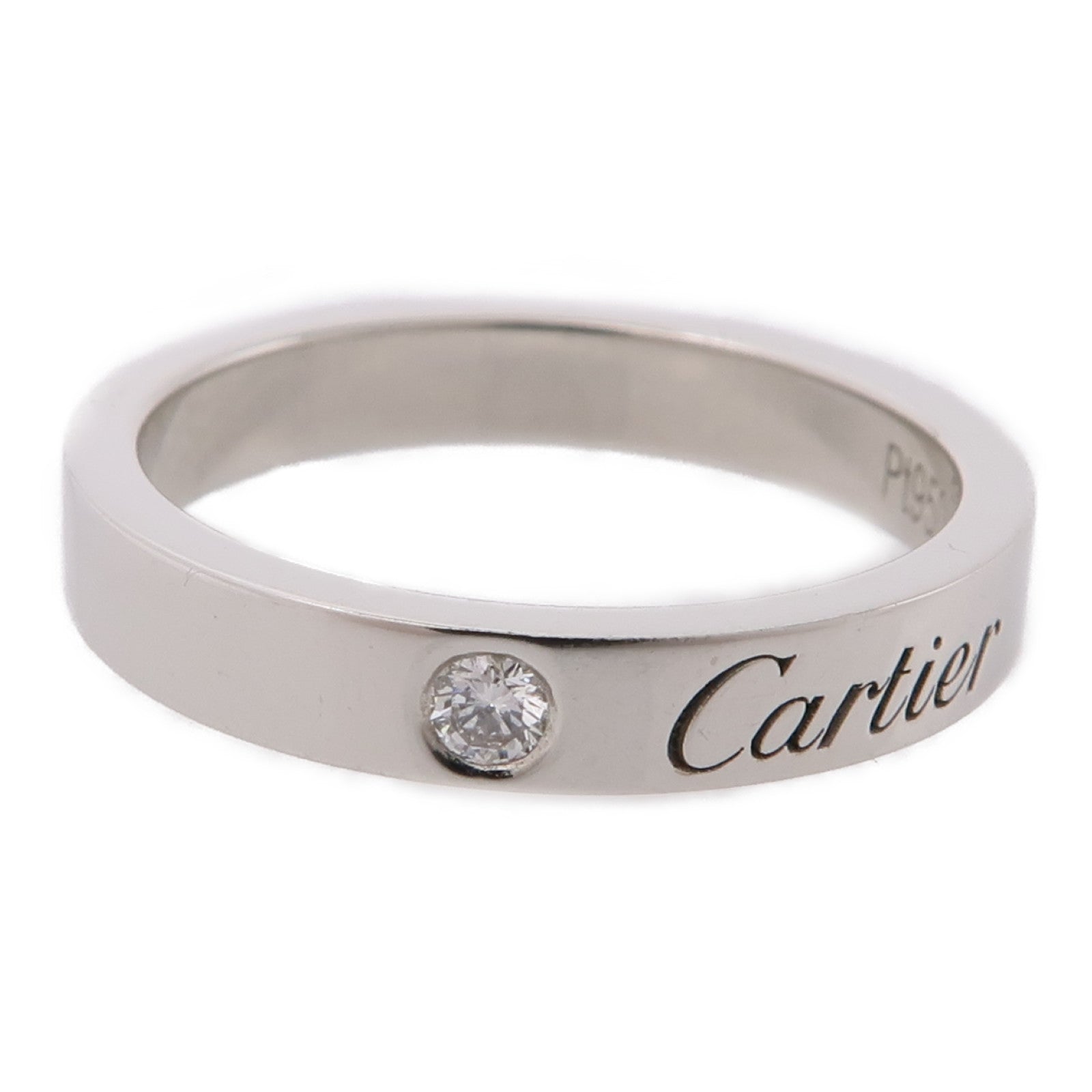 CARTIER PT900鉑金Wedding Ring鑽石戒指Cartier#49/US#4.75