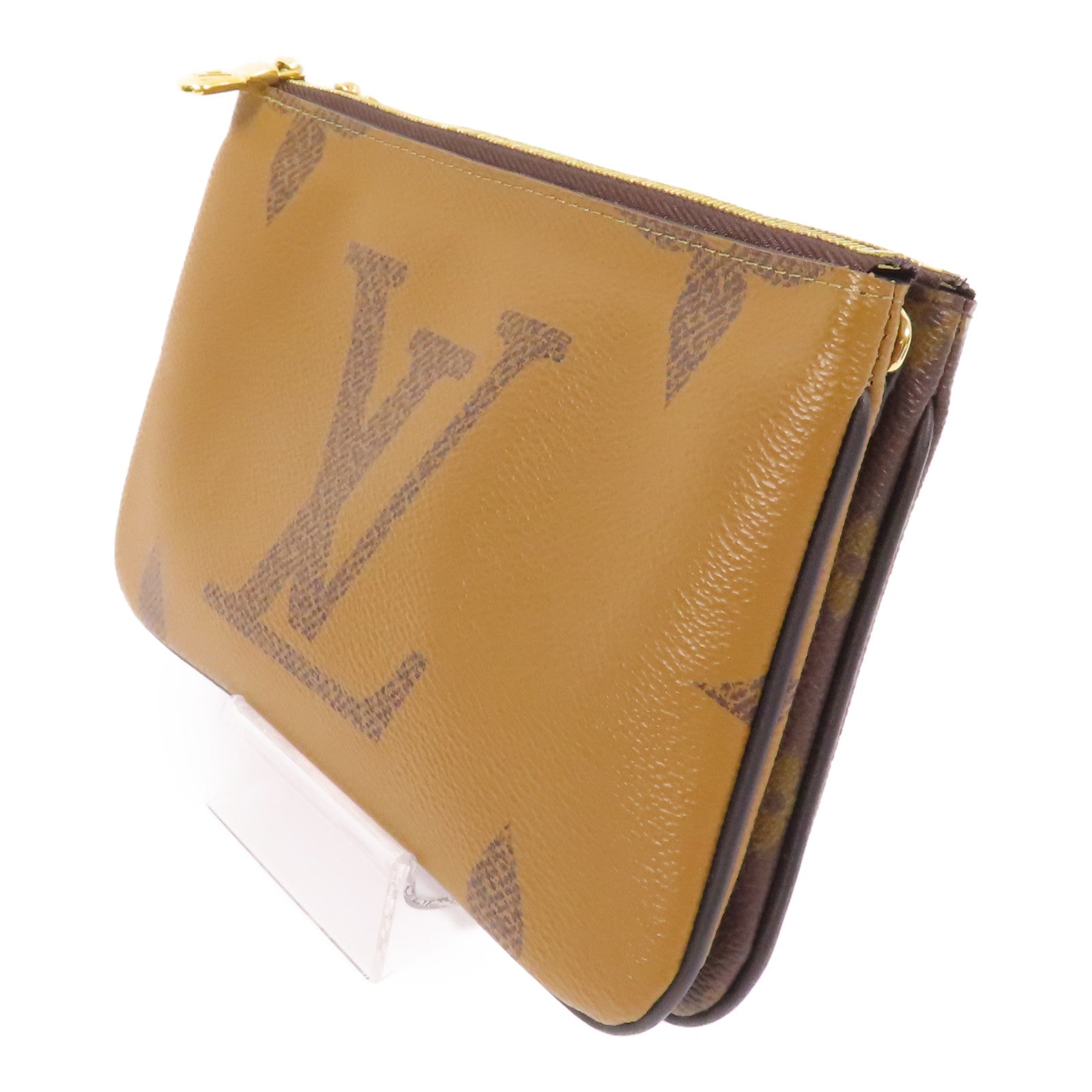 LOUIS VUITTON LV GHW Double Zip Pochette Shoulder Bag M69203 Monogram Reverse