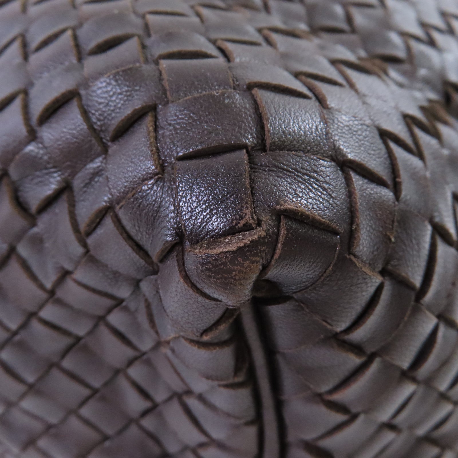 BOTTEGA VENETA 織紋皮革Hand Bag手挽袋啡色