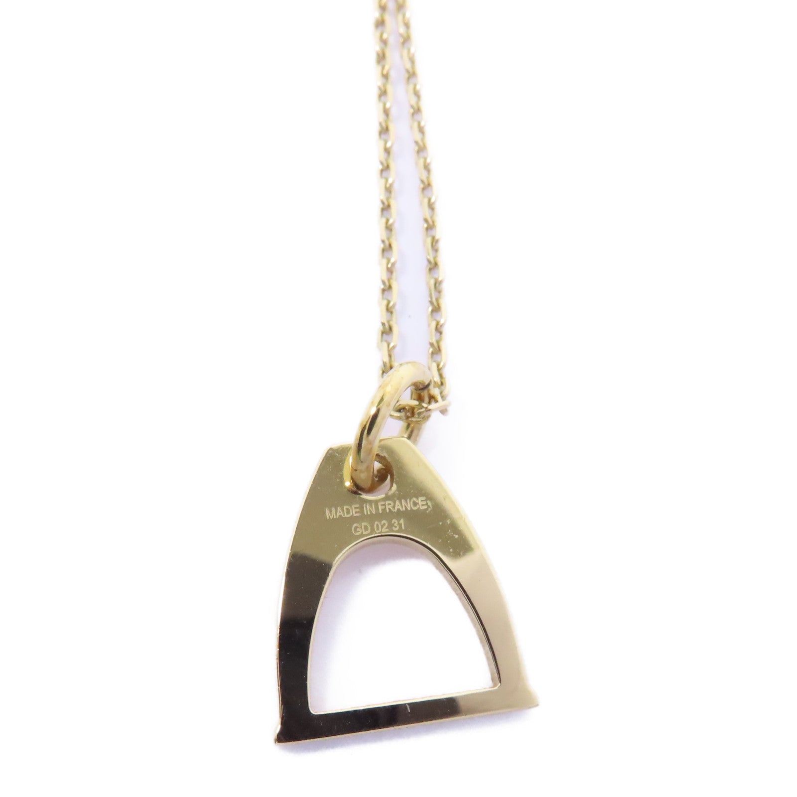 HERMES 金屬/Horn Necklace項鍊啡色/金色