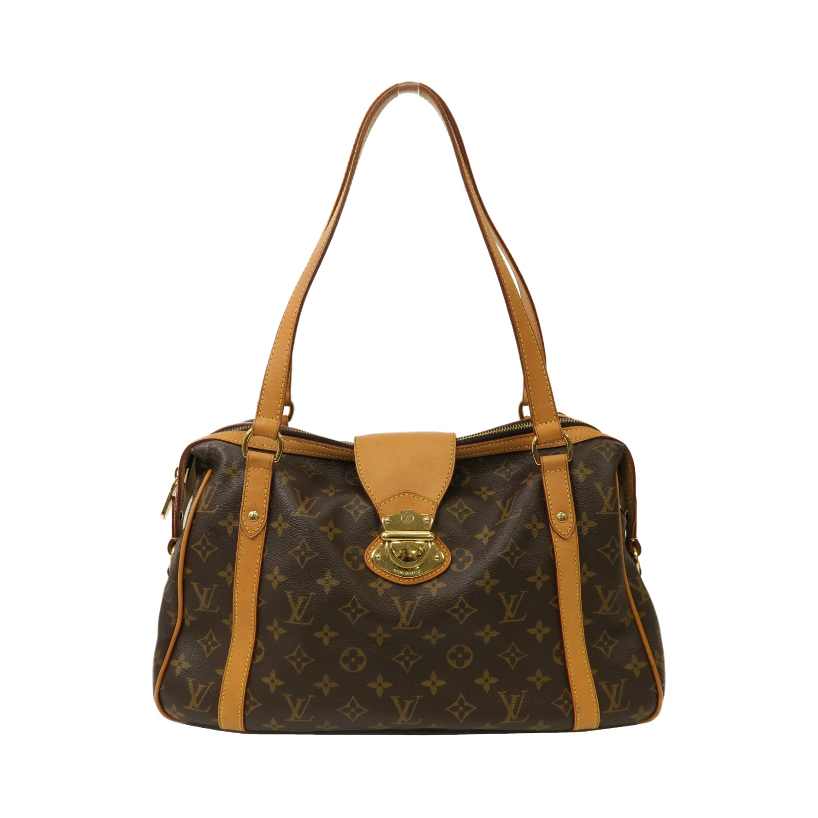 LOUIS VUITTON Monogram Stresa PM金扣肩背袋啡色