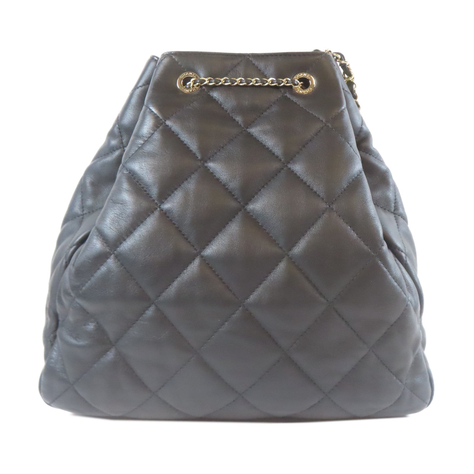 CHANEL 【激減優惠】菱格皮革Chain Shoulder金扣鏈帶肩背袋黑色